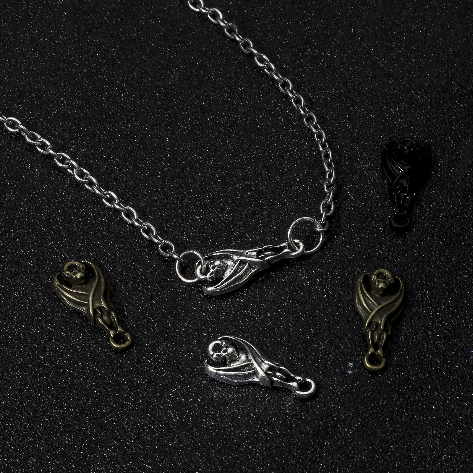 Изображение Цинковый Сплав Хэллоуин Соединители Подвески Подвески фурнитуры Хэллоуин Летучая мышь Разноцветный 21мм x 9мм, 50 ШТ