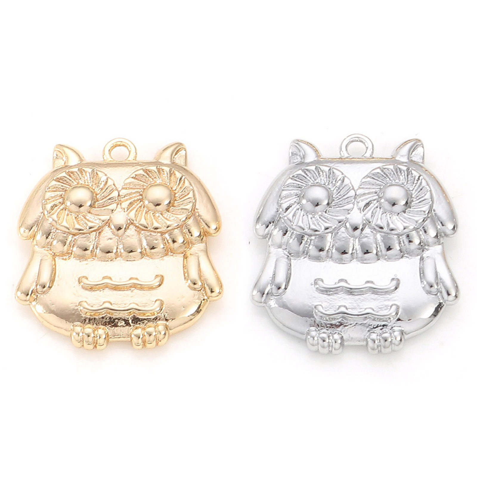 Picture of Brass Charms Real Gold Plated Owl Animal Airplane