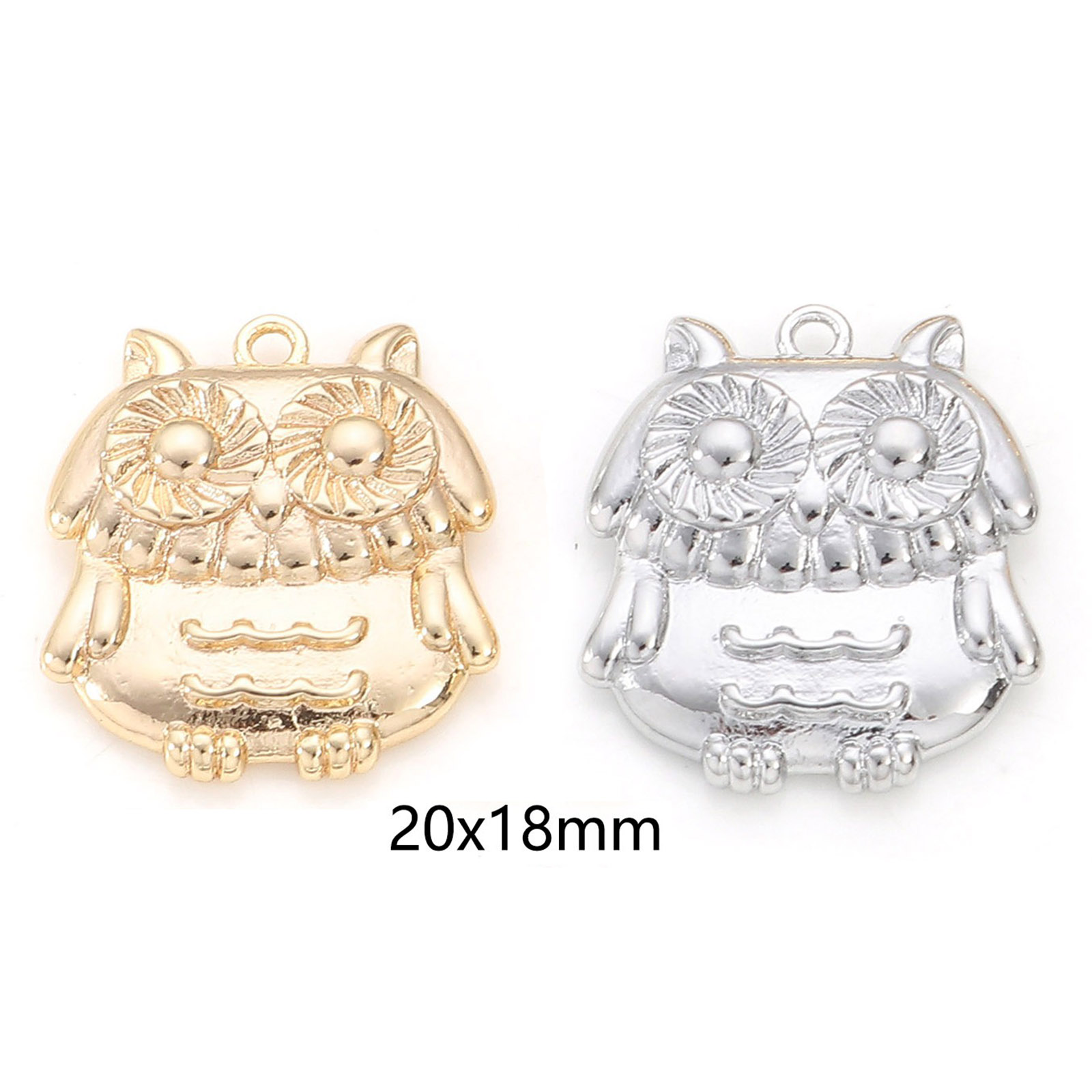 Picture of Brass Charms Real Gold Plated Owl Animal Airplane
