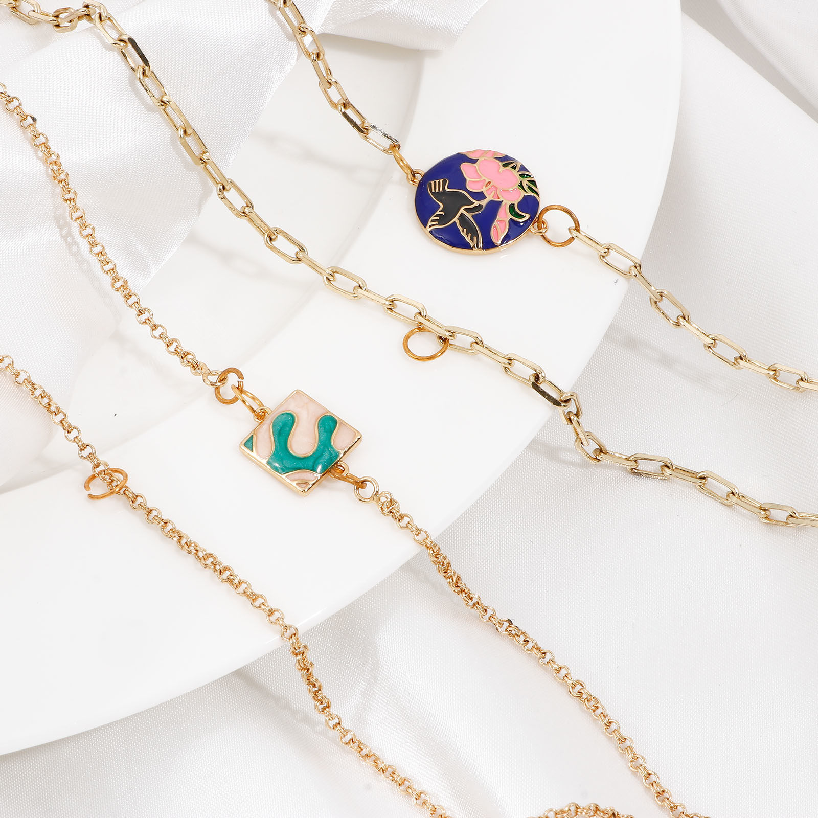 Picture of Brass Connectors Charms Pendants 18K Real Gold Plated Enamel