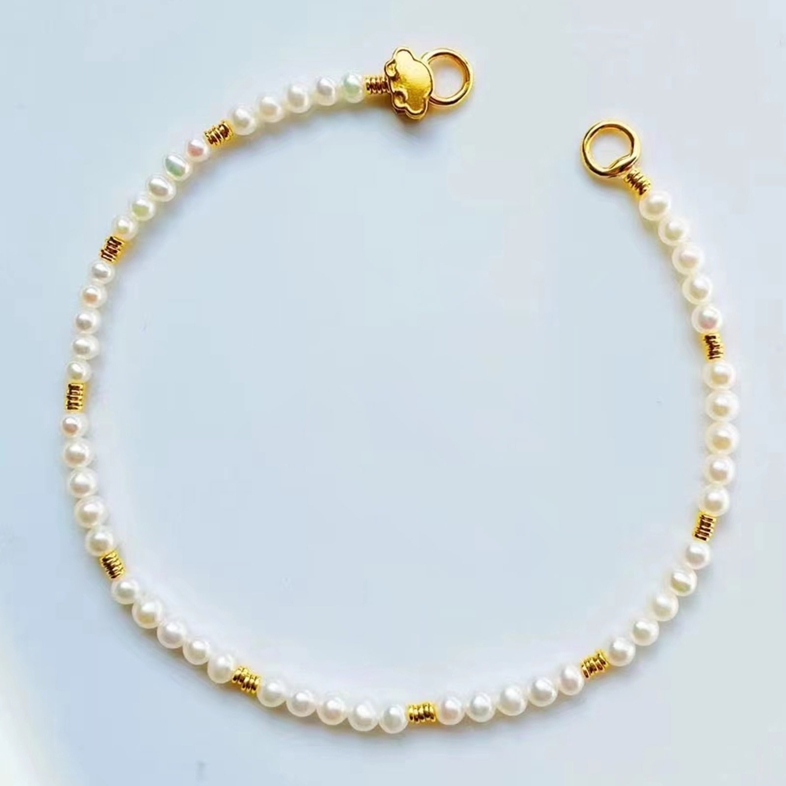 Imagen de Latón Protectores del Alambre Ronda Oro Real Chapado 5.2mm x 5mm, 10 Unidades