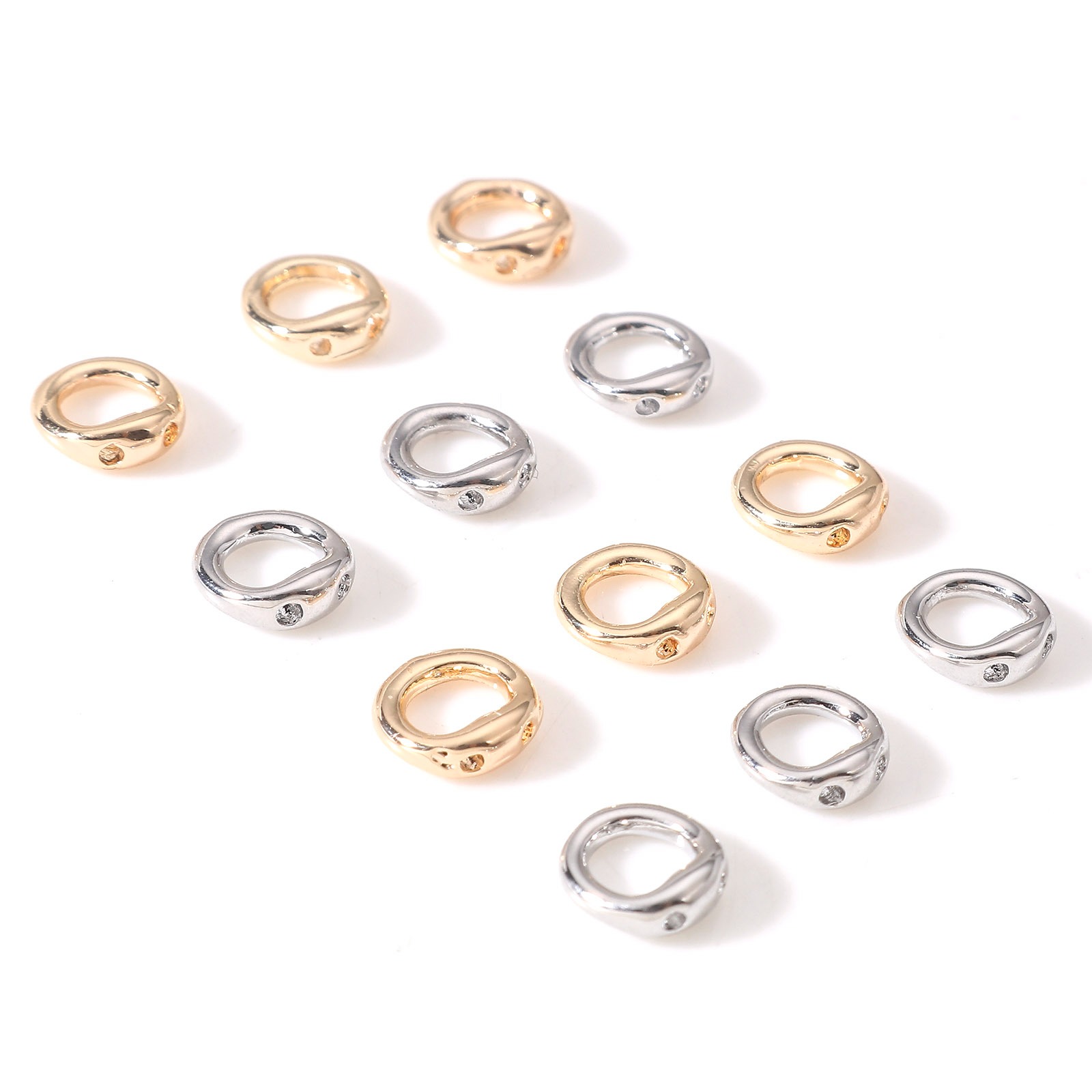 Imagen de Latón Protectores del Alambre Ronda Oro Real Chapado 5.2mm x 5mm, 10 Unidades