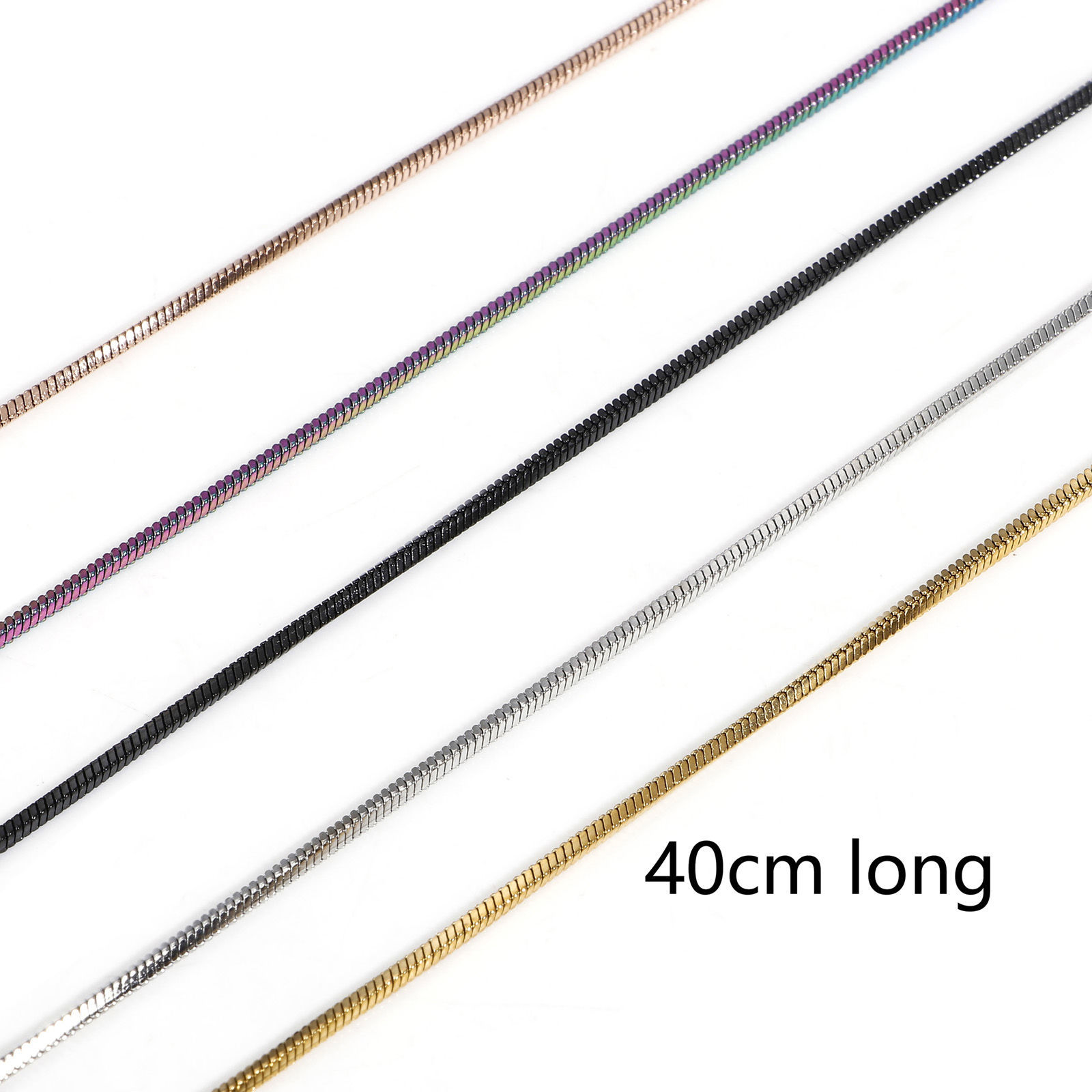 Immagine di 304 Acciaio Inossidabile Catena di Serpente Collana 40cm Lunghezza, 1 Pz