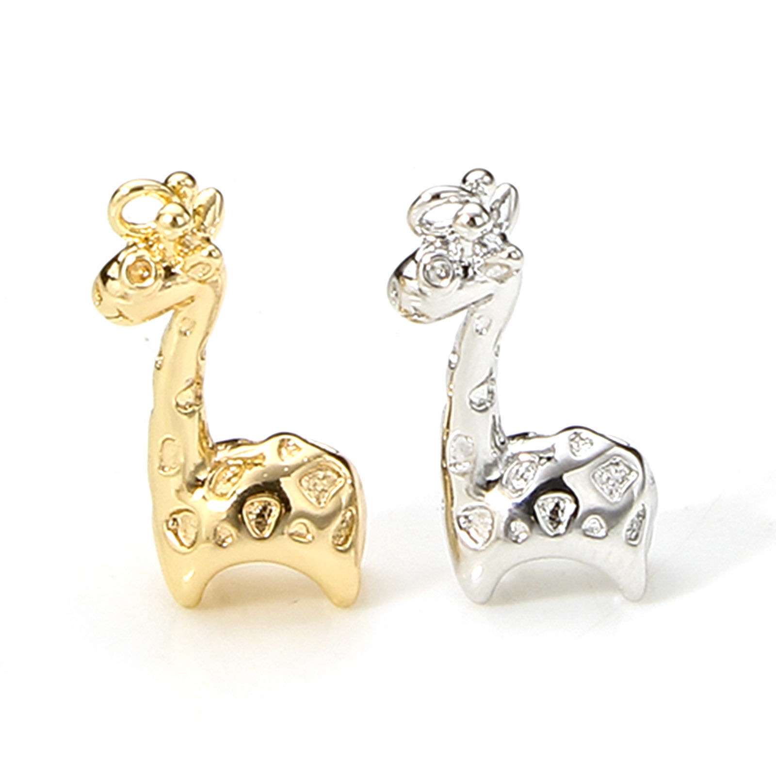 Picture of Brass Charms Real Gold Plated Giraffe Animal 3D 16mm x 10mm