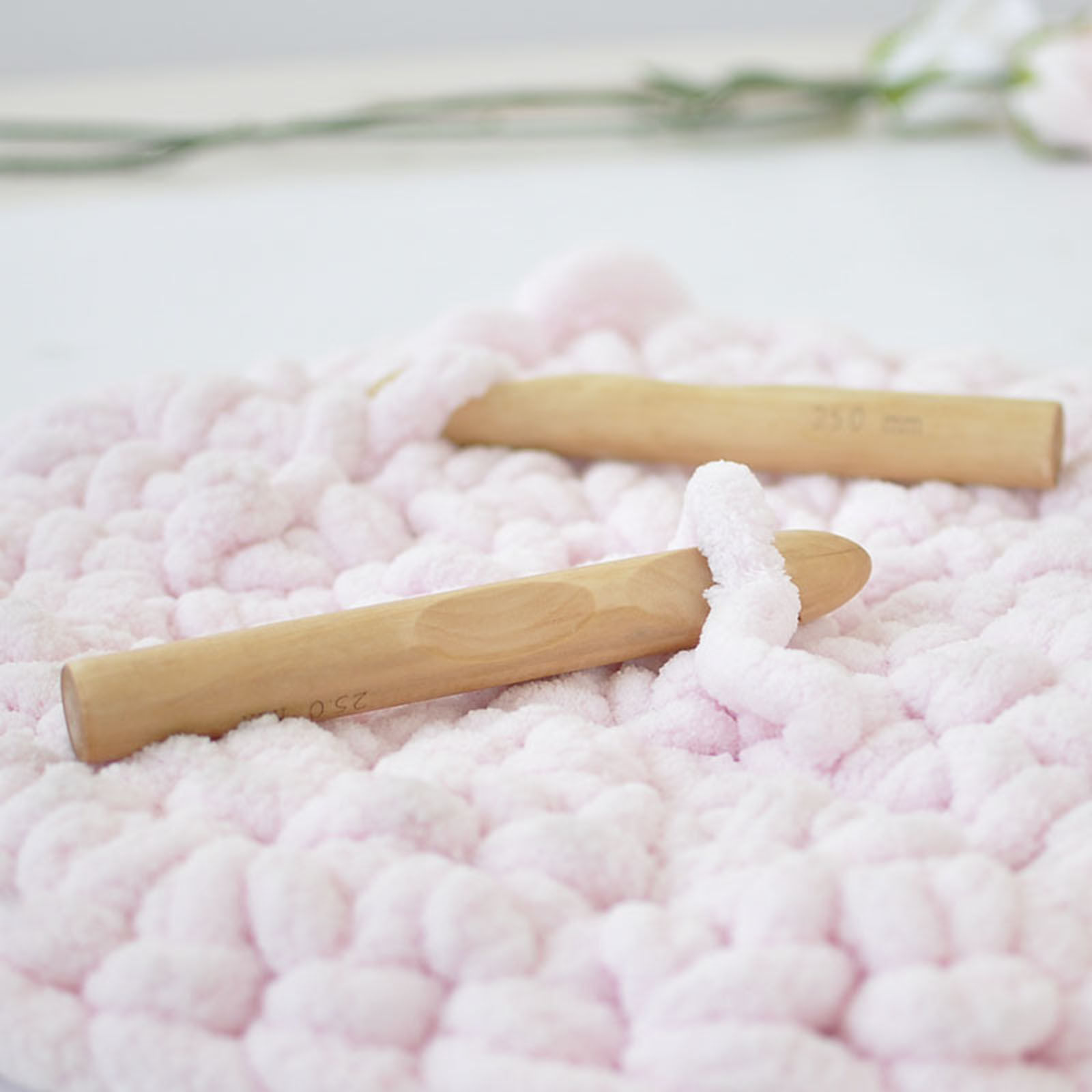 Picture of Natural Wood Crochet Hooks Needles Light Brown