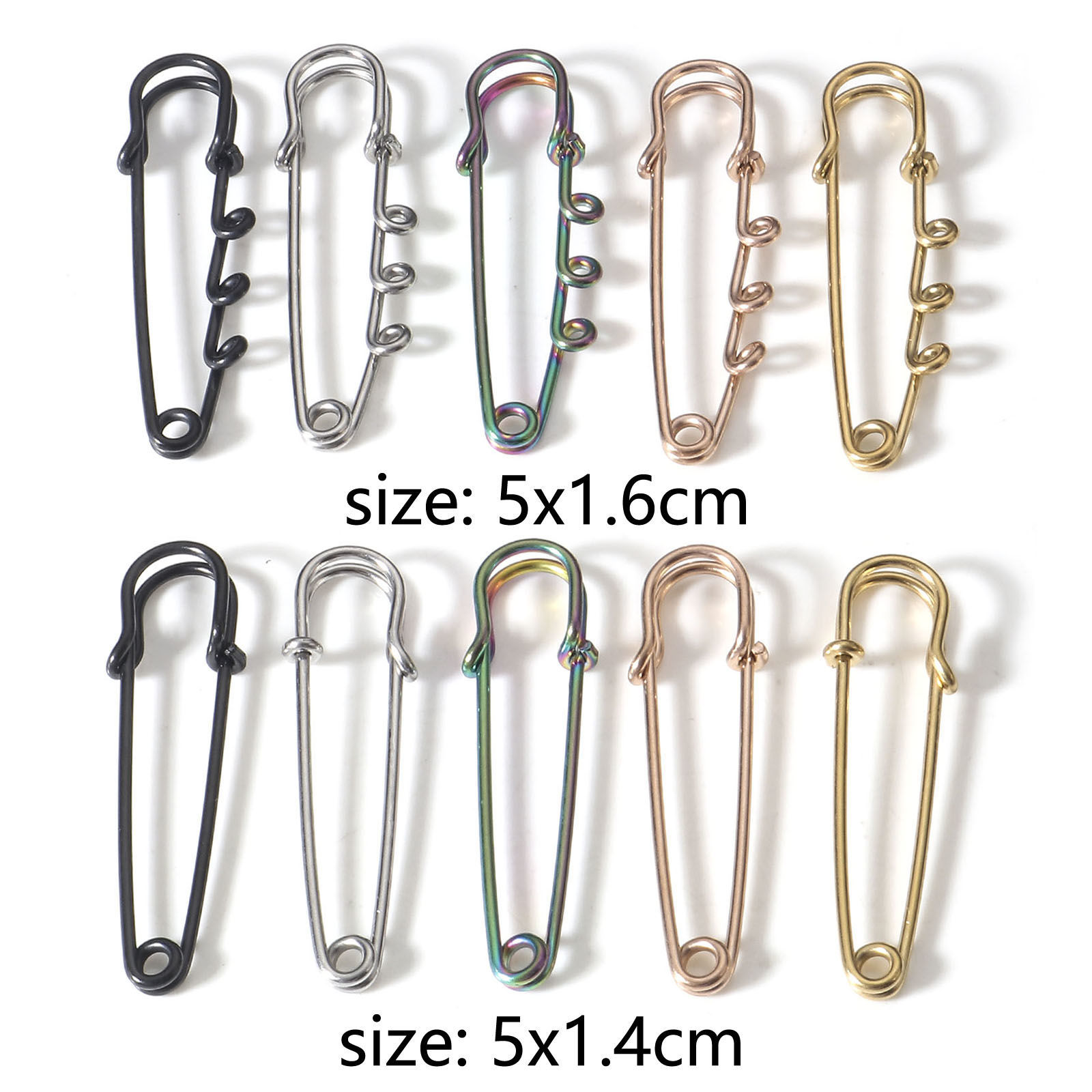 Picture of 304 Stainless Steel Safety Pin Brooches Multicolor