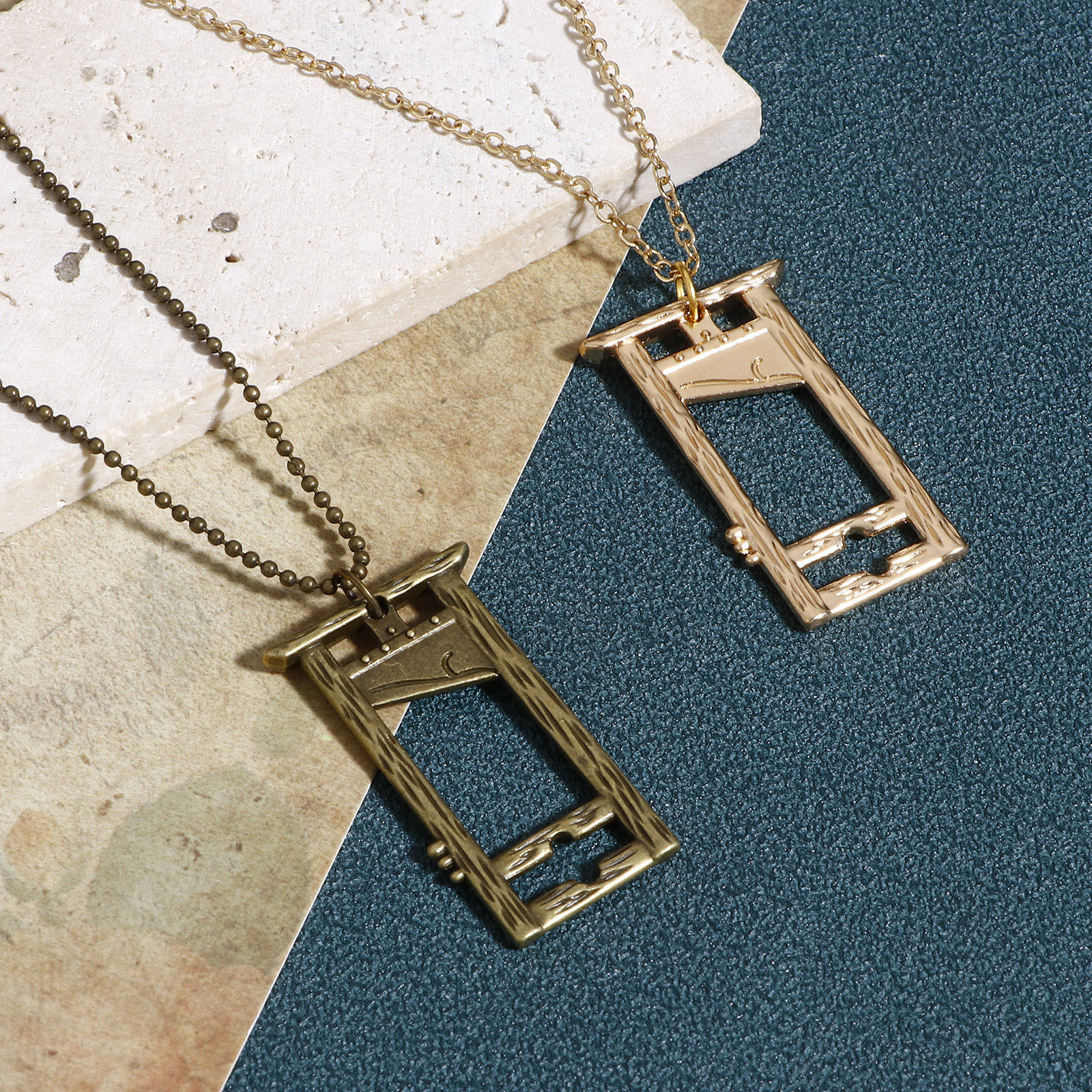Picture of Zinc Based Alloy Halloween Pendants Multicolor Guillotine 3.7cm x 2.2cm