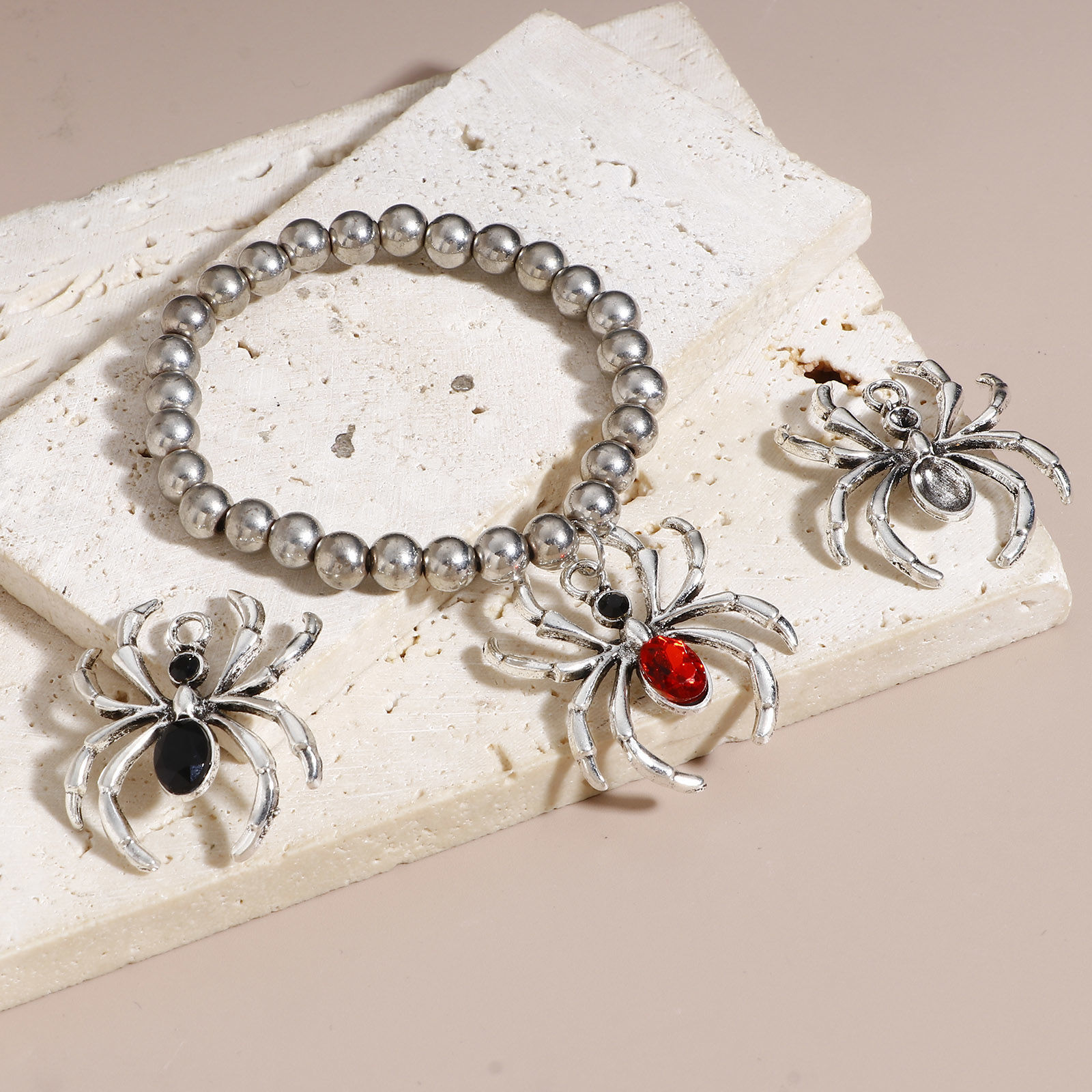 Picture of Zinc Based Alloy Halloween Charms Antique Silver Color Halloween Spider Animal 3.1cm x 2.8cm