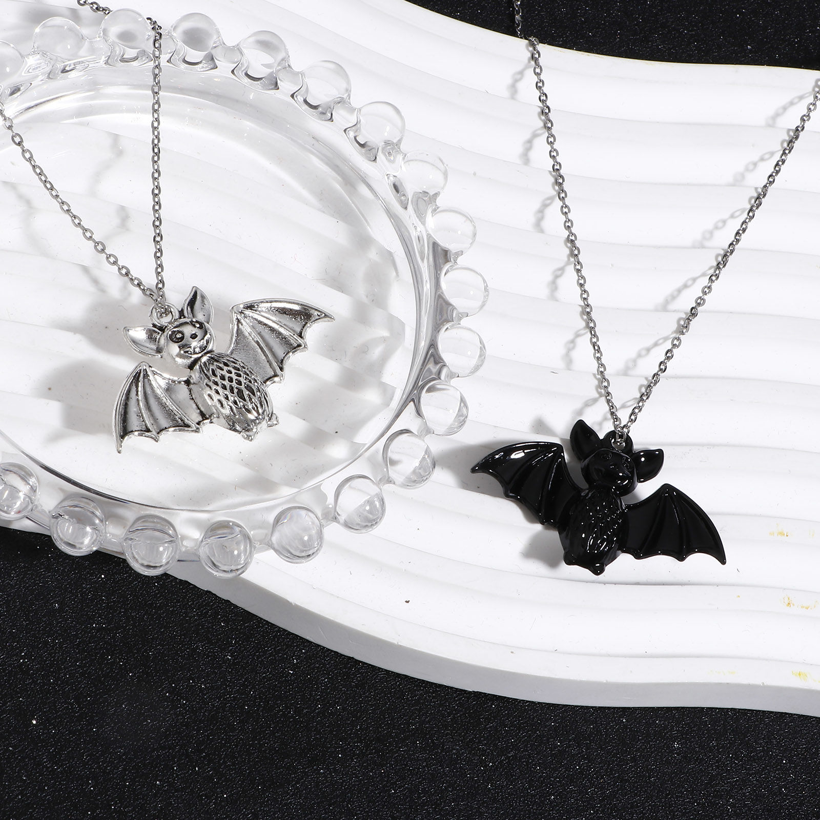 Picture of Zinc Based Alloy Halloween Pendants Multicolor Halloween Bat Animal 4cm x 2.6cm