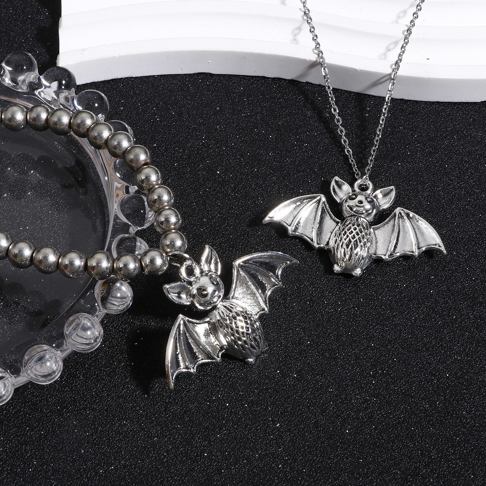 Picture of Zinc Based Alloy Halloween Pendants Multicolor Halloween Bat Animal 4cm x 2.6cm