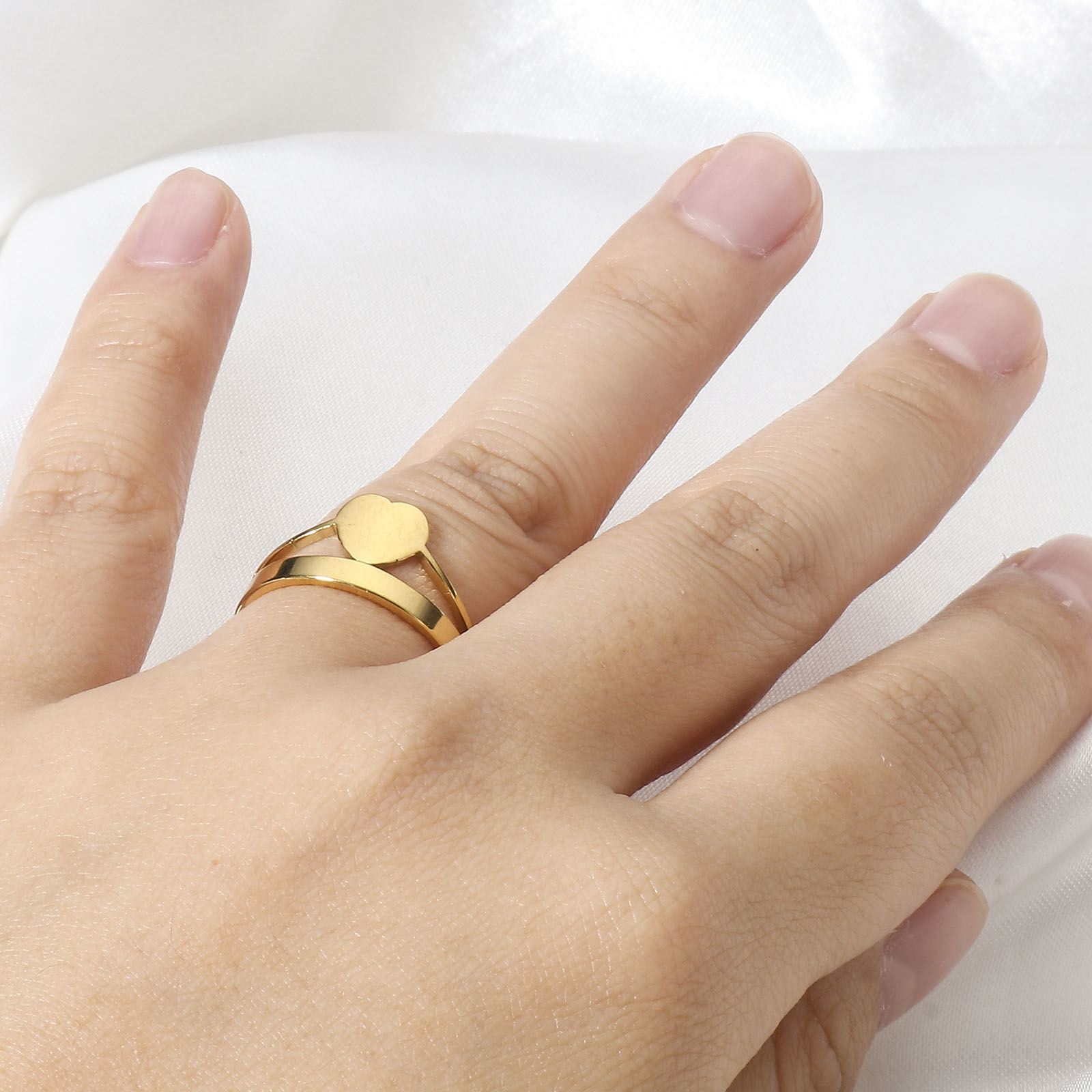 Immagine di 2 Pz 304 Acciaio Inossidabile Aperto Regolabile Anello 16.9mm (taglia di US: 6.5)