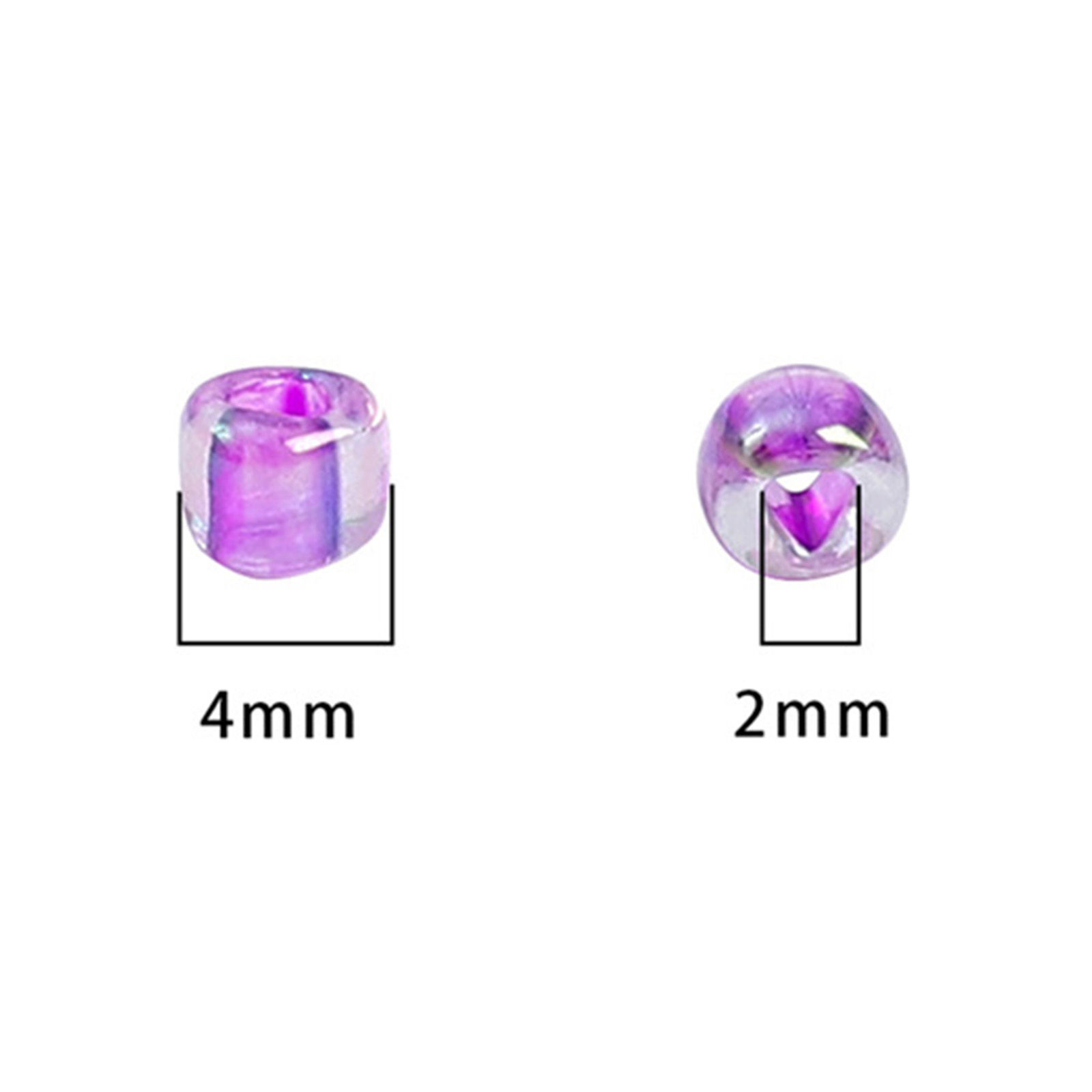 Imagen de Vidrio Cuentas para la Fabricación de Joyas con Dijes de Bricolaje Multicolor 4mm, Agujero: Aprox 2mm, 10 Gramos (Aprox 14 PCs/Gramo)