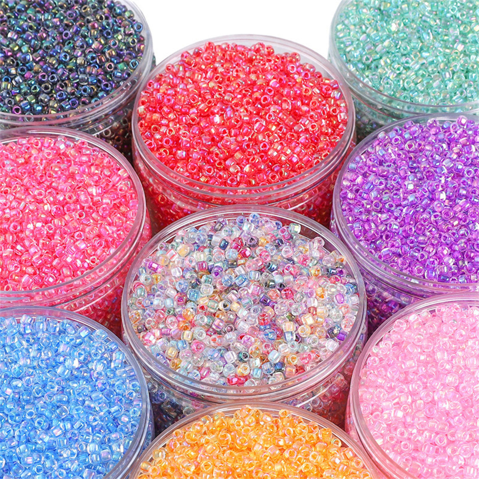 Imagen de Vidrio Cuentas para la Fabricación de Joyas con Dijes de Bricolaje Multicolor 4mm, Agujero: Aprox 2mm, 10 Gramos (Aprox 14 PCs/Gramo)