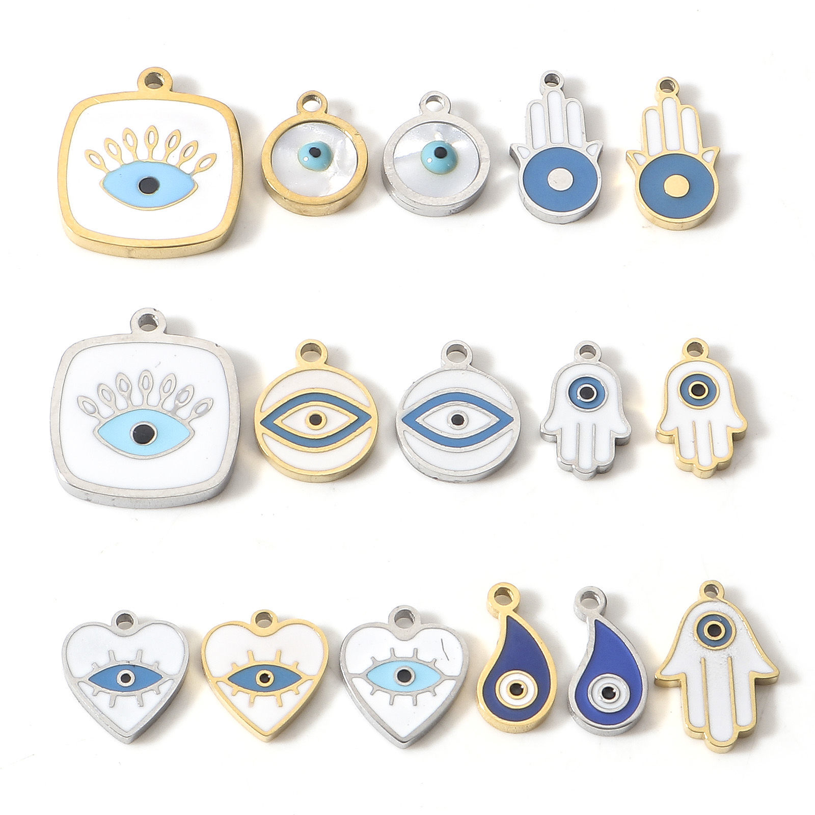 304ステンレス鋼 宗教 チャーム ペンダント 邪眼 1 個 の画像