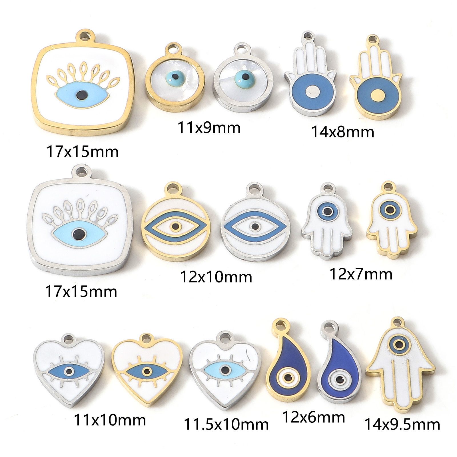 304ステンレス鋼 宗教 チャーム ペンダント 邪眼 1 個 の画像