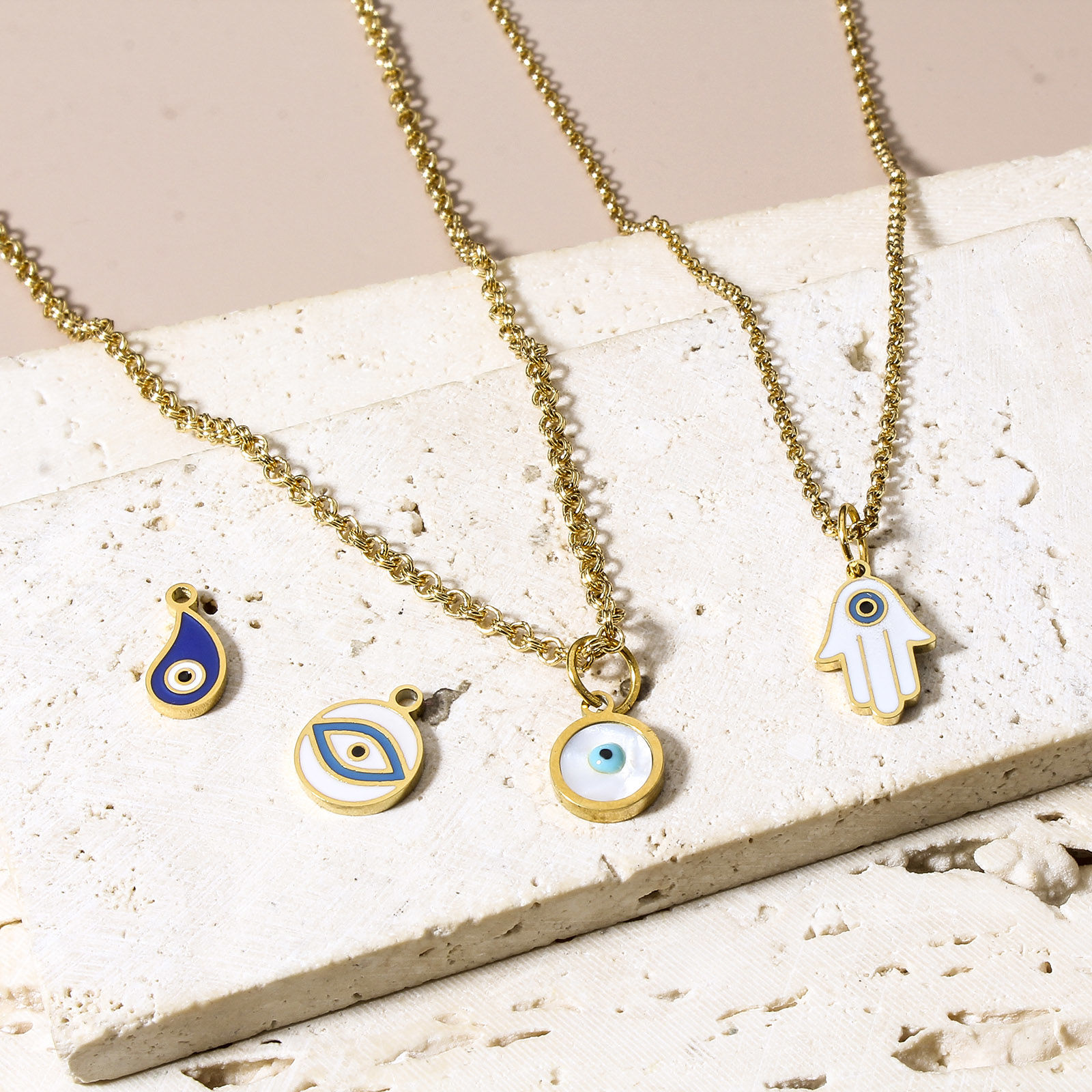 304ステンレス鋼 宗教 チャーム ペンダント 邪眼 1 個 の画像