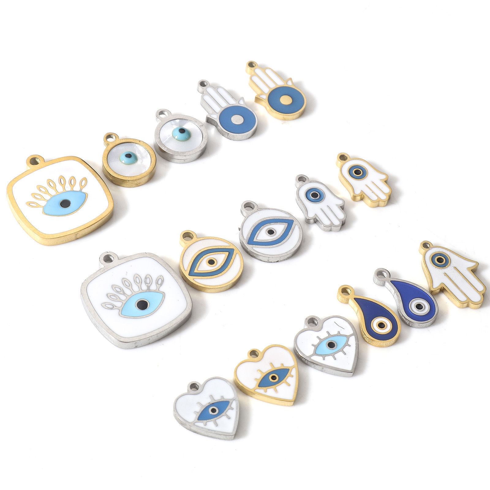 304ステンレス鋼 宗教 チャーム ペンダント 邪眼 1 個 の画像