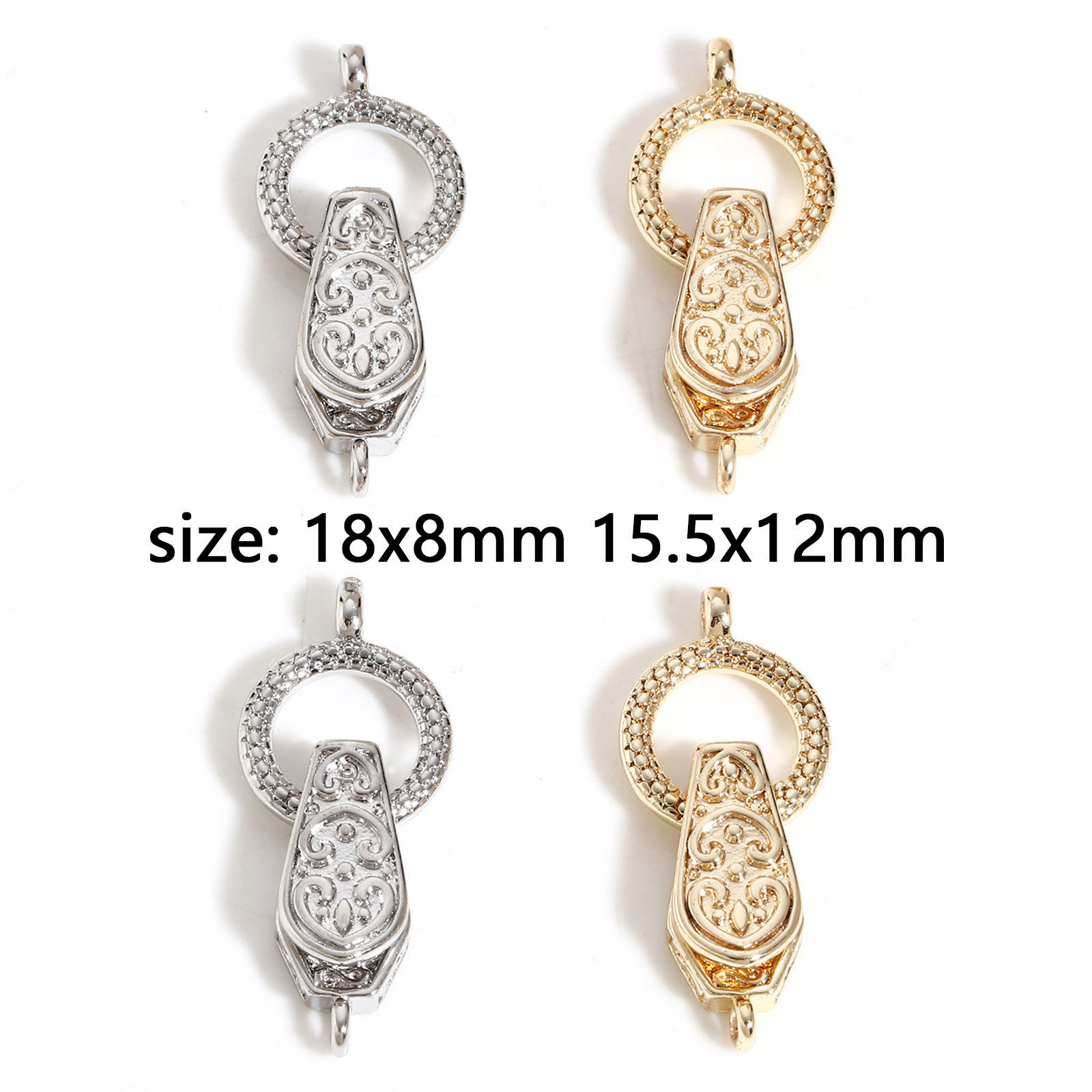 Picture of Brass Magnetic Clasps Coffin Carved Pattern Multicolor
