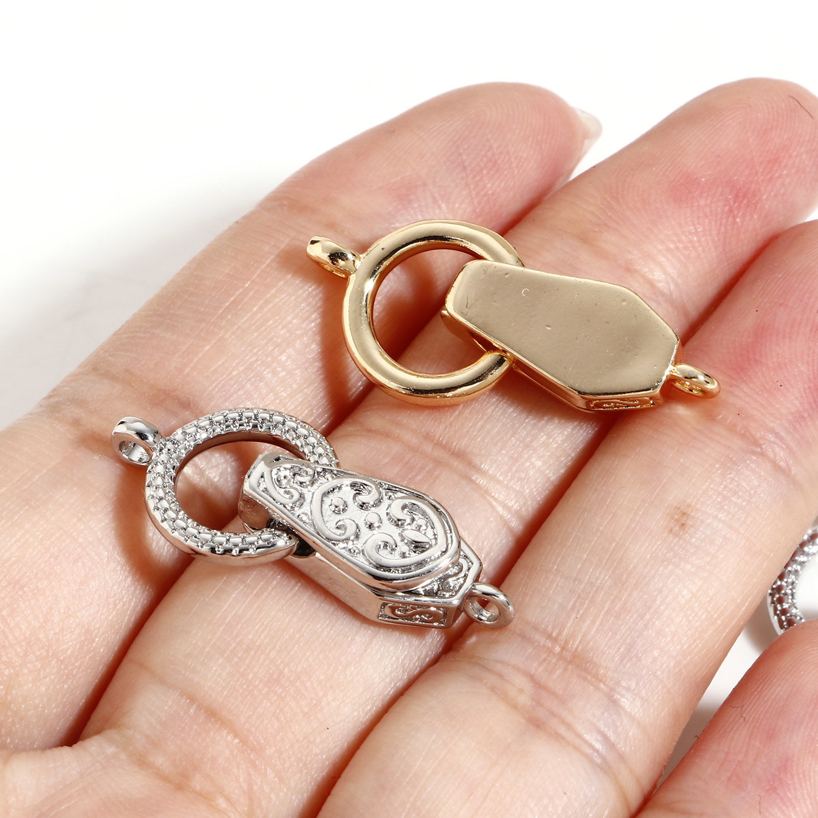 Picture of Brass Magnetic Clasps Coffin Carved Pattern Multicolor