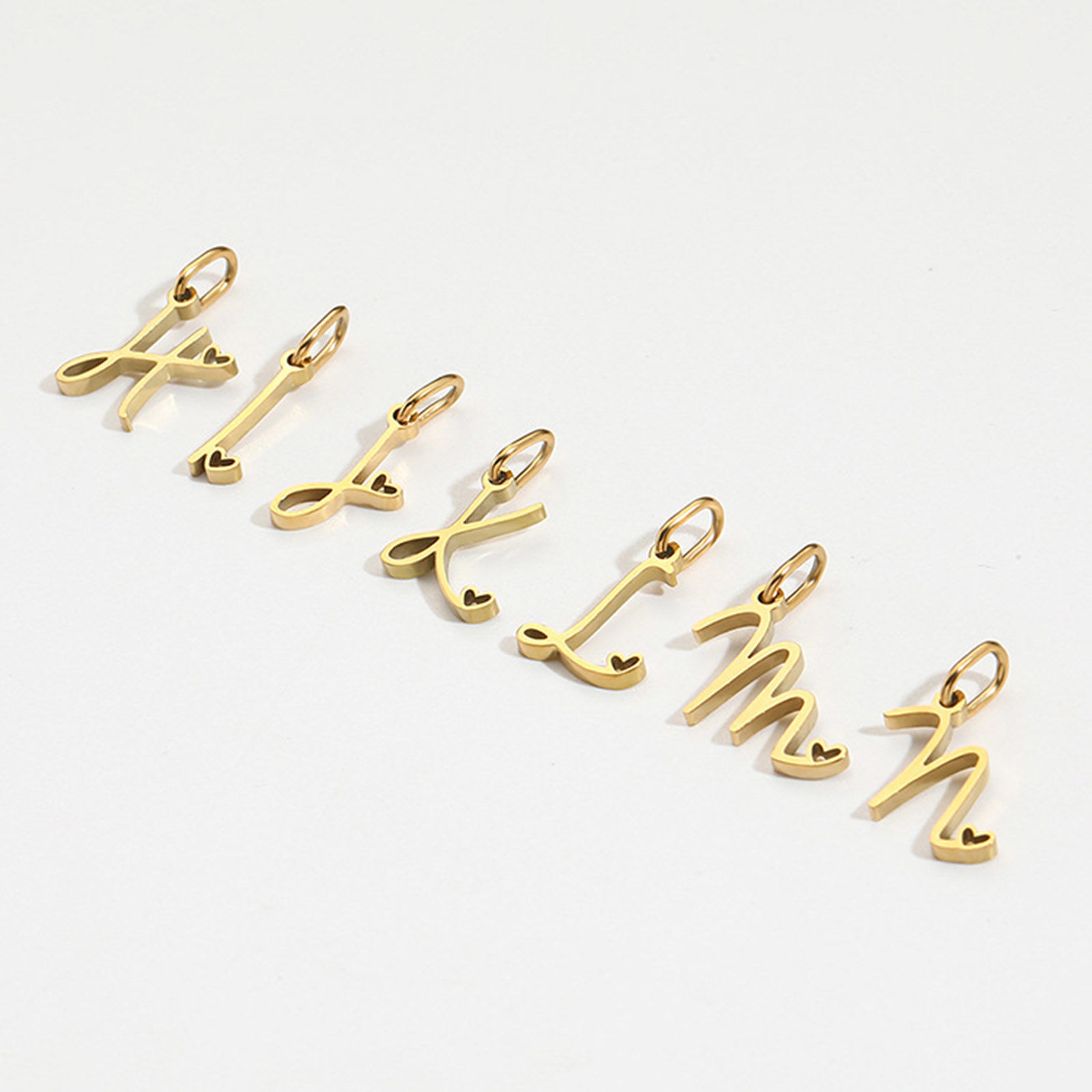 Picture of 304 Stainless Steel Charms Heart With Jump Ring 10mm Dia.
