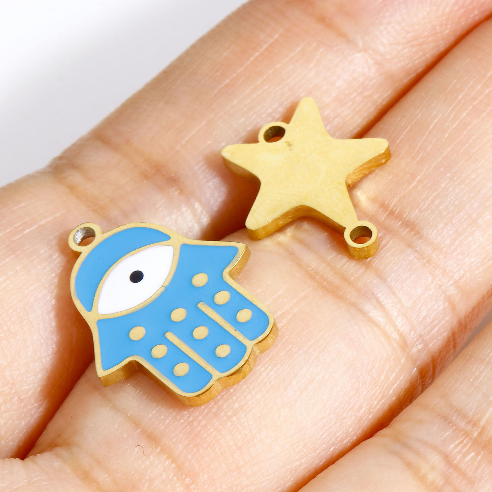 Picture of 316 Stainless Steel Charms Multicolor Shell Fish Enamel