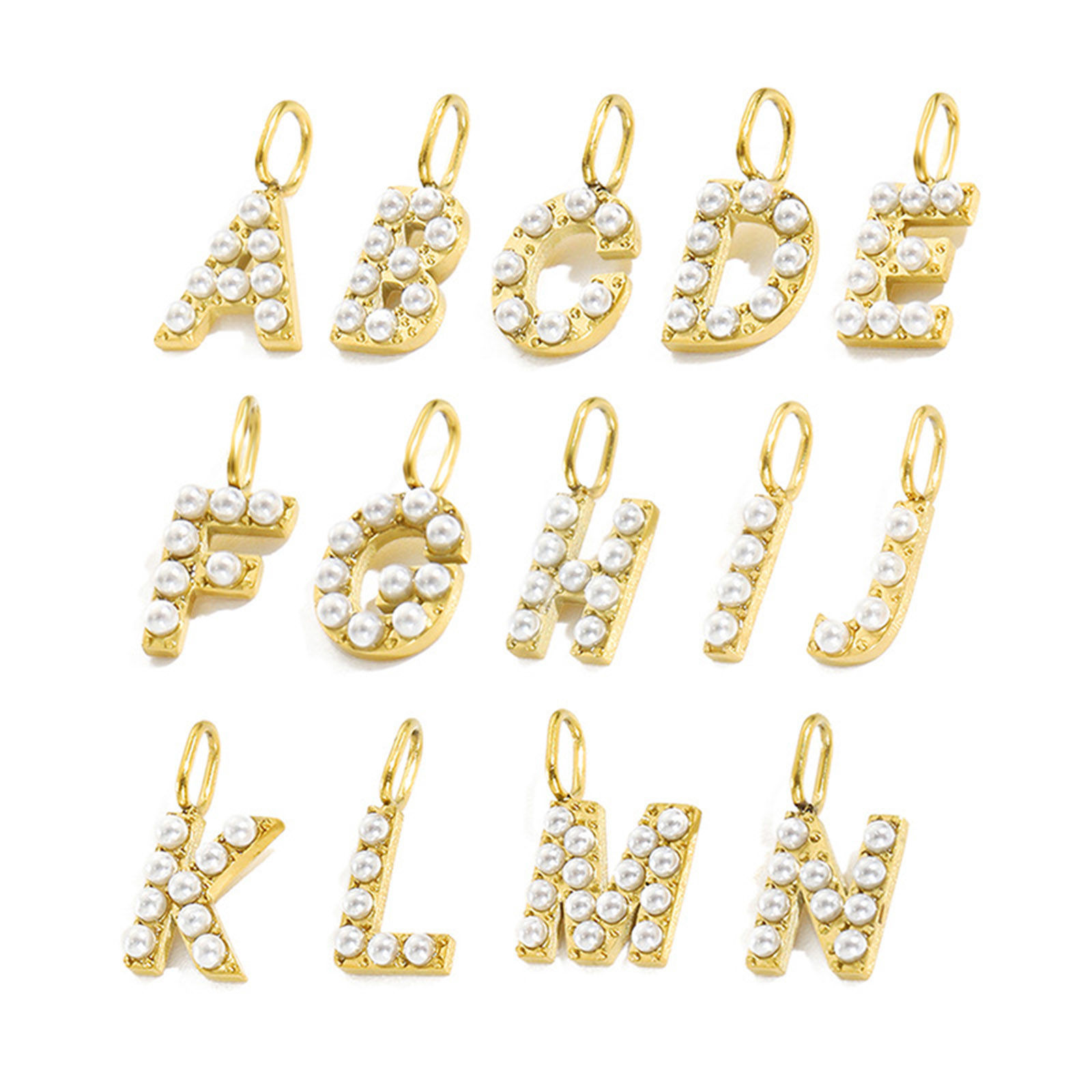 Picture of 304 Stainless Steel Charms Acrylic Imitation Pearl 10mm Dia.
