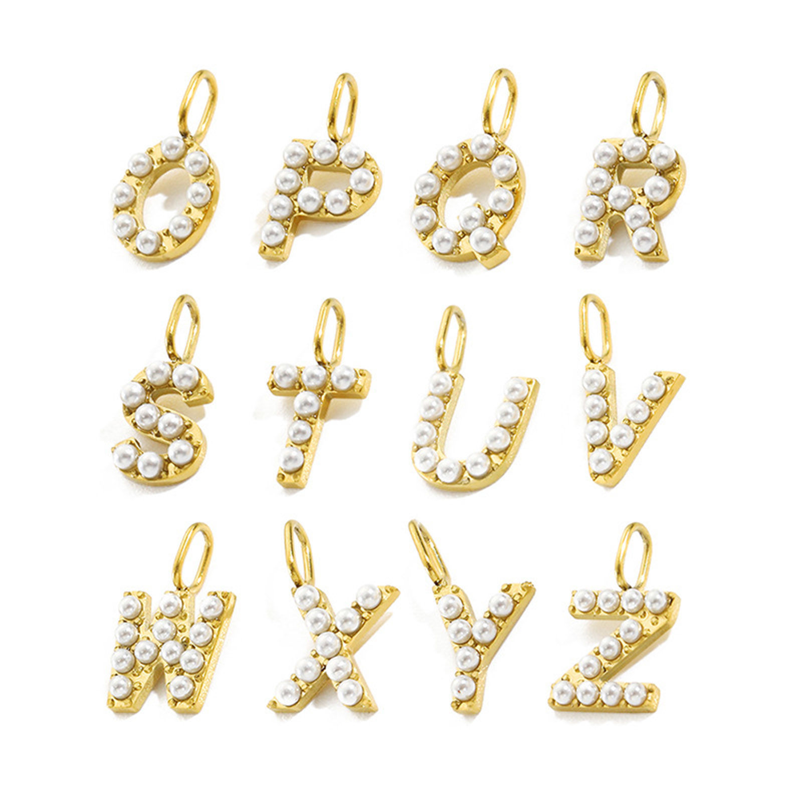 Picture of 304 Stainless Steel Charms Acrylic Imitation Pearl 10mm Dia.