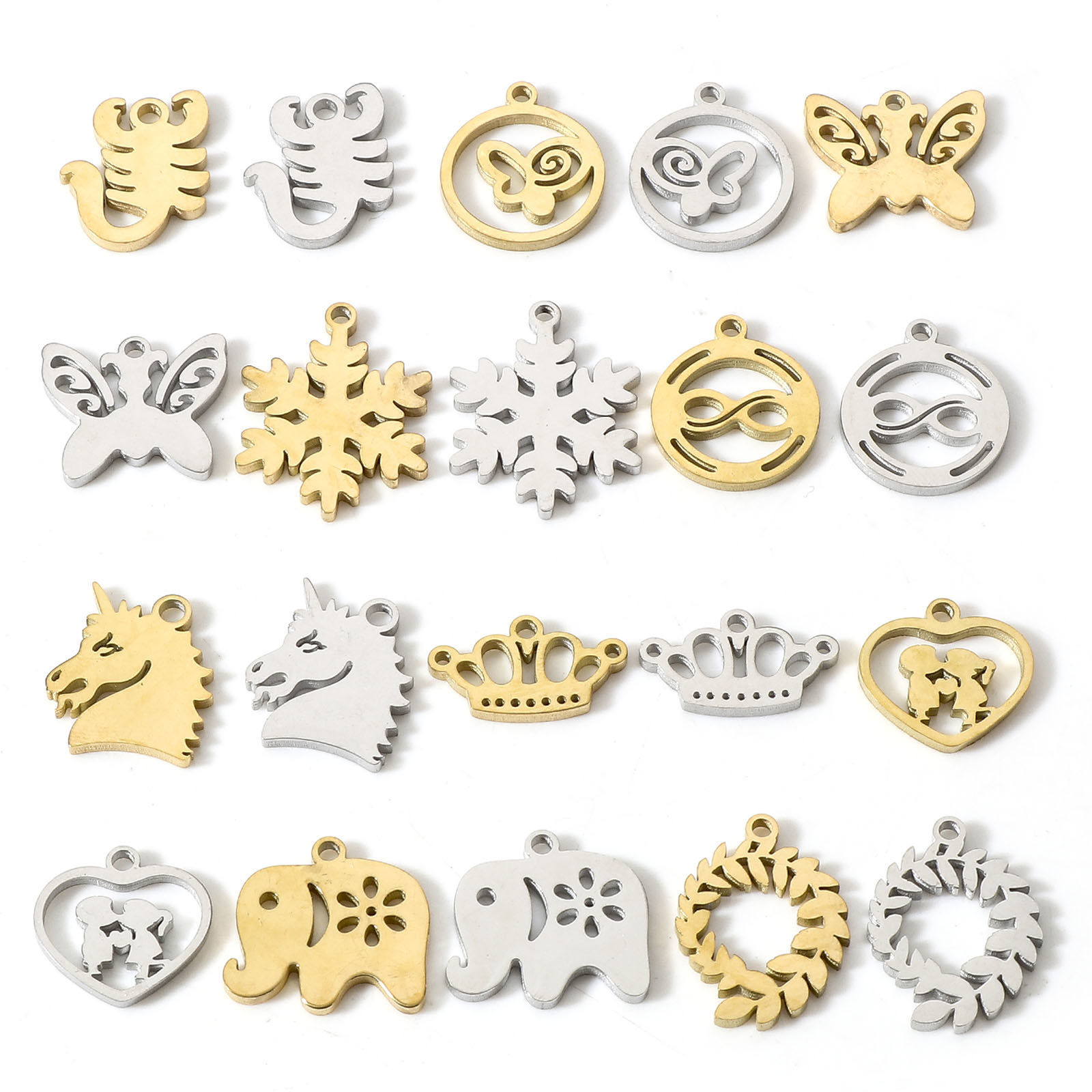 Immagine di 304 Acciaio Inossidabile Charms Filigrana 5 Pz