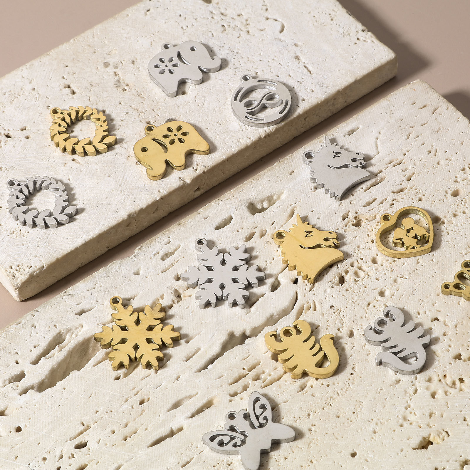 Immagine di 304 Acciaio Inossidabile Charms Filigrana 5 Pz