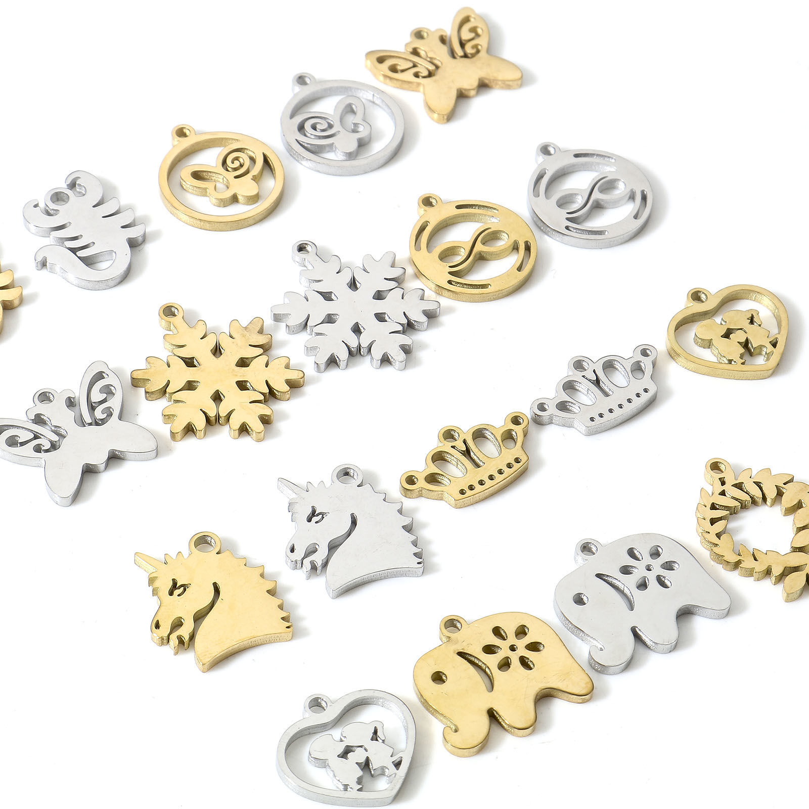 Immagine di 304 Acciaio Inossidabile Charms Filigrana 5 Pz