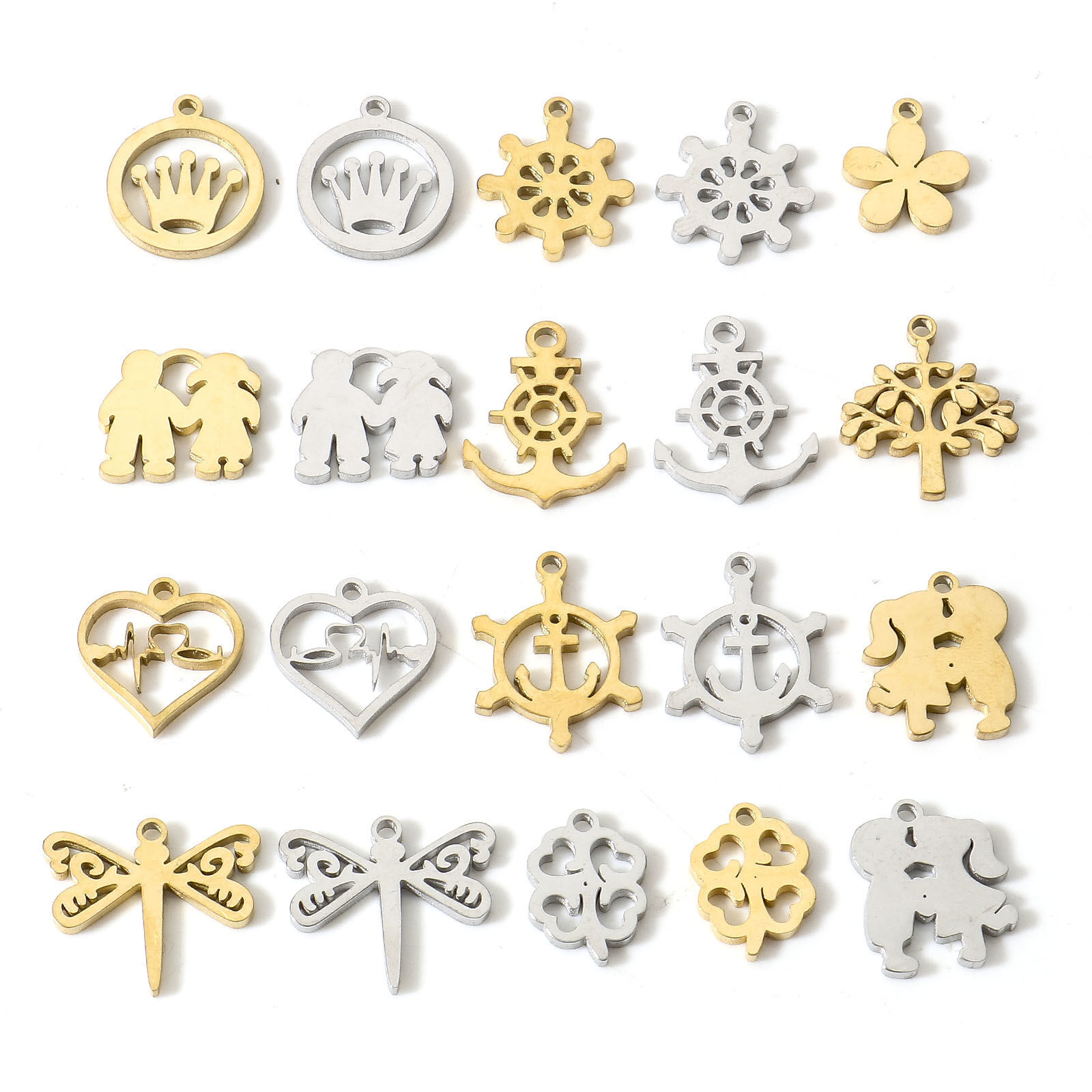 304ステンレス鋼 チャーム ペンダント 5 個 の画像