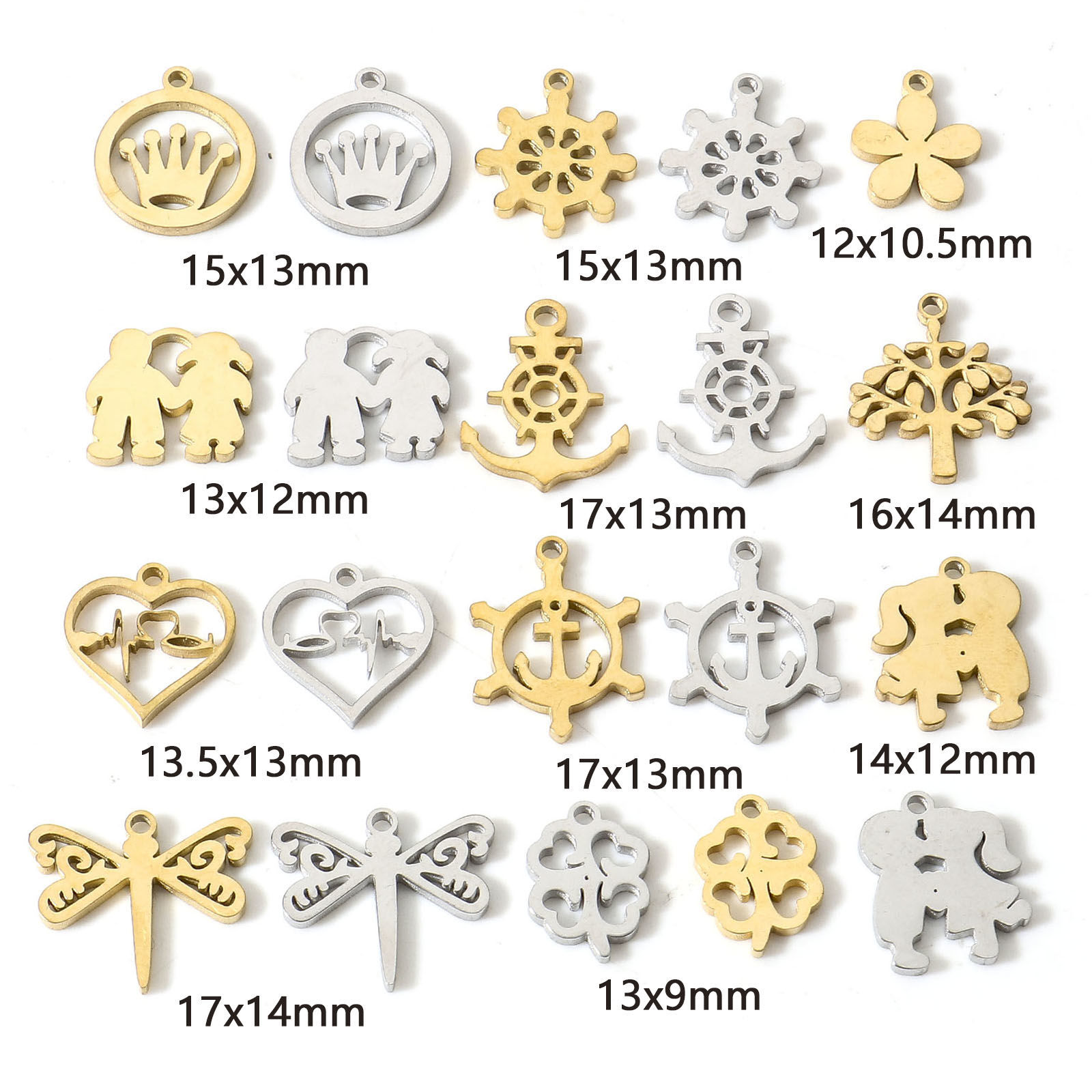 304ステンレス鋼 チャーム ペンダント 5 個 の画像