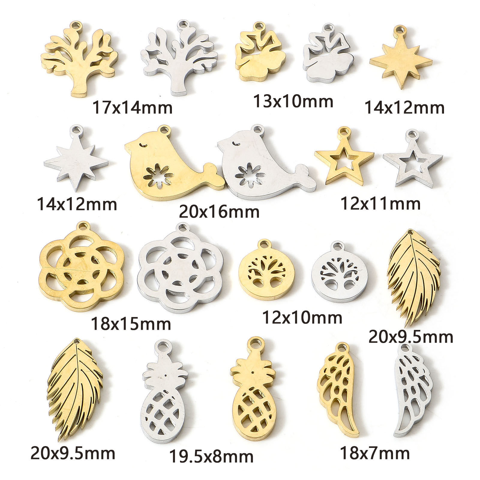 Immagine di 304 Acciaio Inossidabile Charms 5 Pz