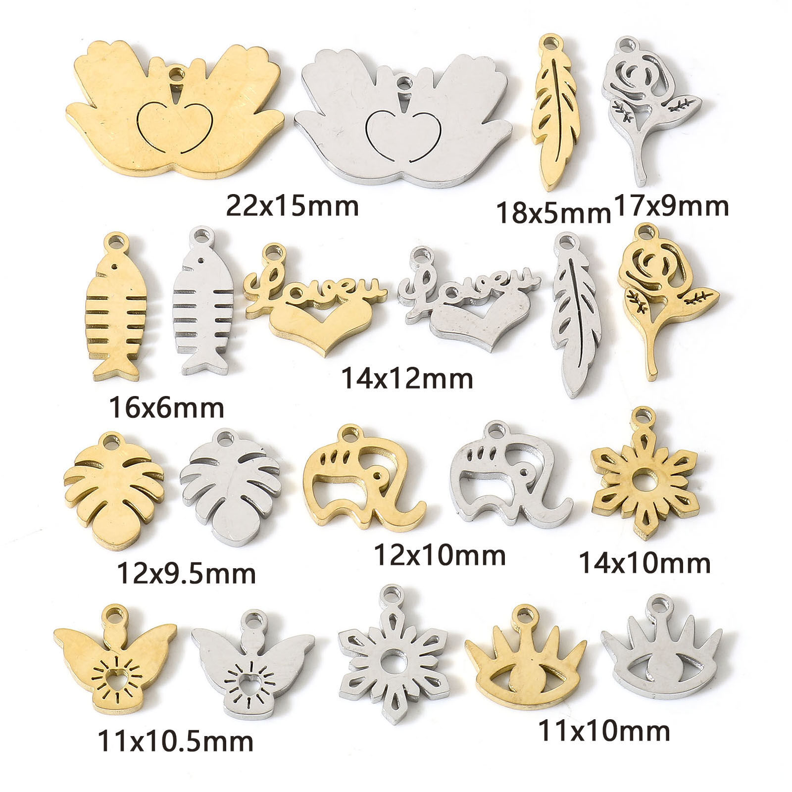 Immagine di 304 Acciaio Inossidabile Charms 5 Pz