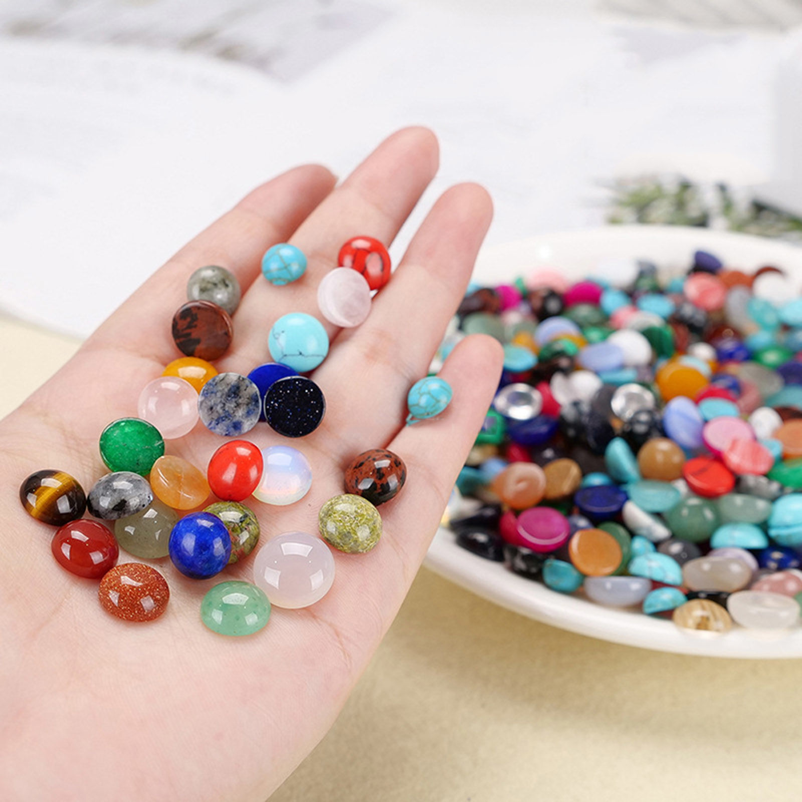 Picture of (Grade A) Gemstone ( Natural ) Dome Seals Cabochon Round 6mm Dia.