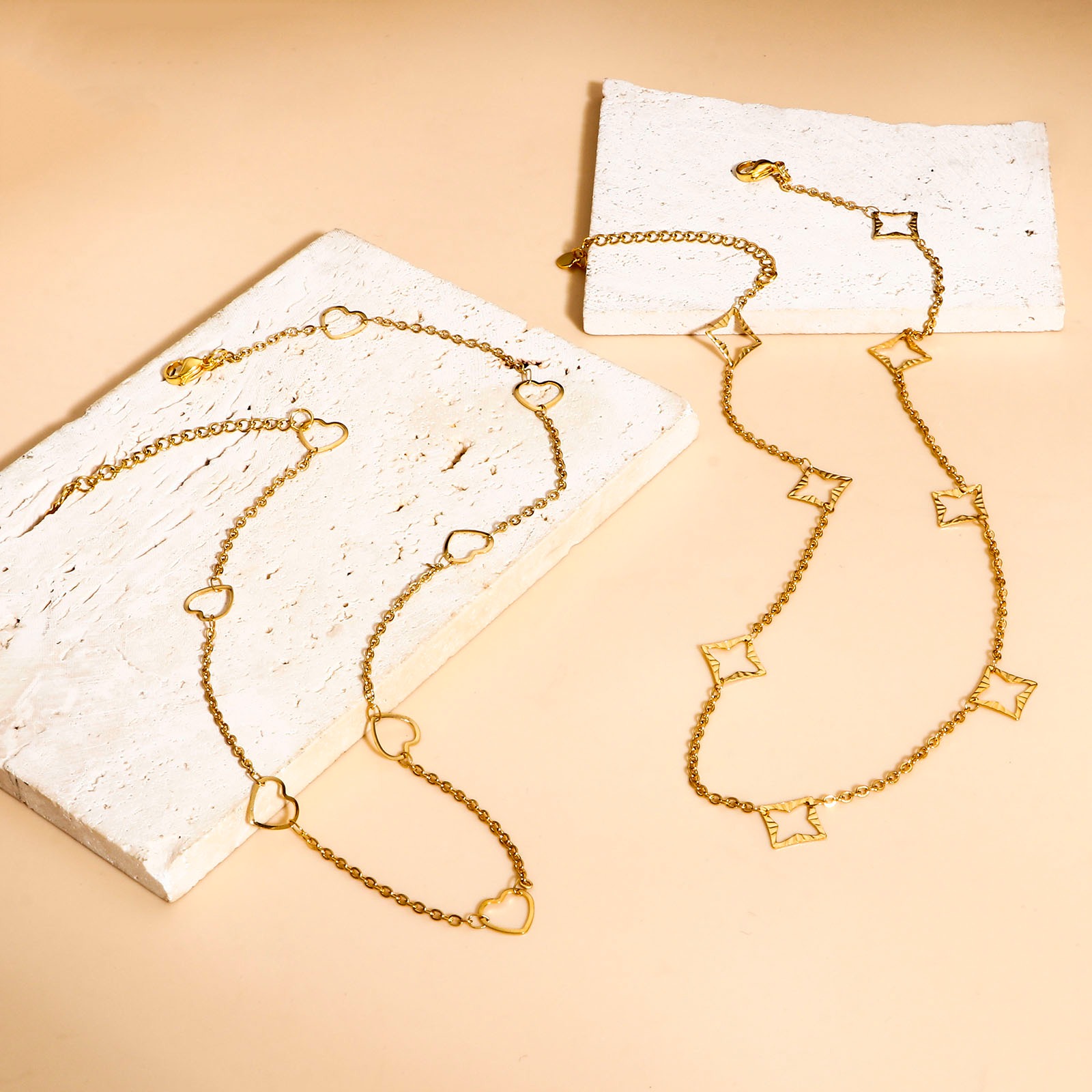 Изображение 1 ШТ 304 Нержавеющая Сталь Цепь ручной работы Ожерелья Позолоченный Со Застежками Когтя Омара и наполнителя Цепей