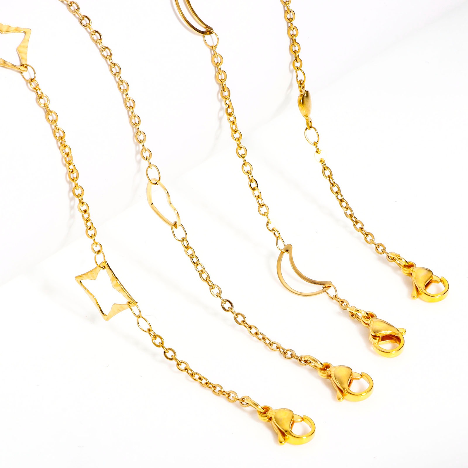 Изображение 1 ШТ 304 Нержавеющая Сталь Цепь ручной работы Ожерелья Позолоченный Со Застежками Когтя Омара и наполнителя Цепей