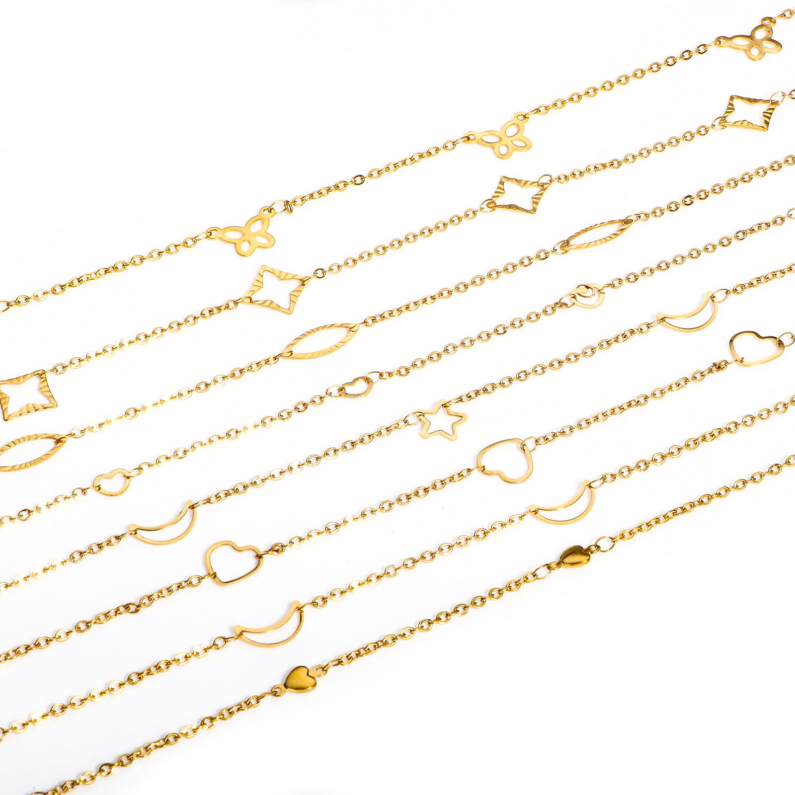 Изображение 1 ШТ 304 Нержавеющая Сталь Цепь ручной работы Ожерелья Позолоченный Со Застежками Когтя Омара и наполнителя Цепей