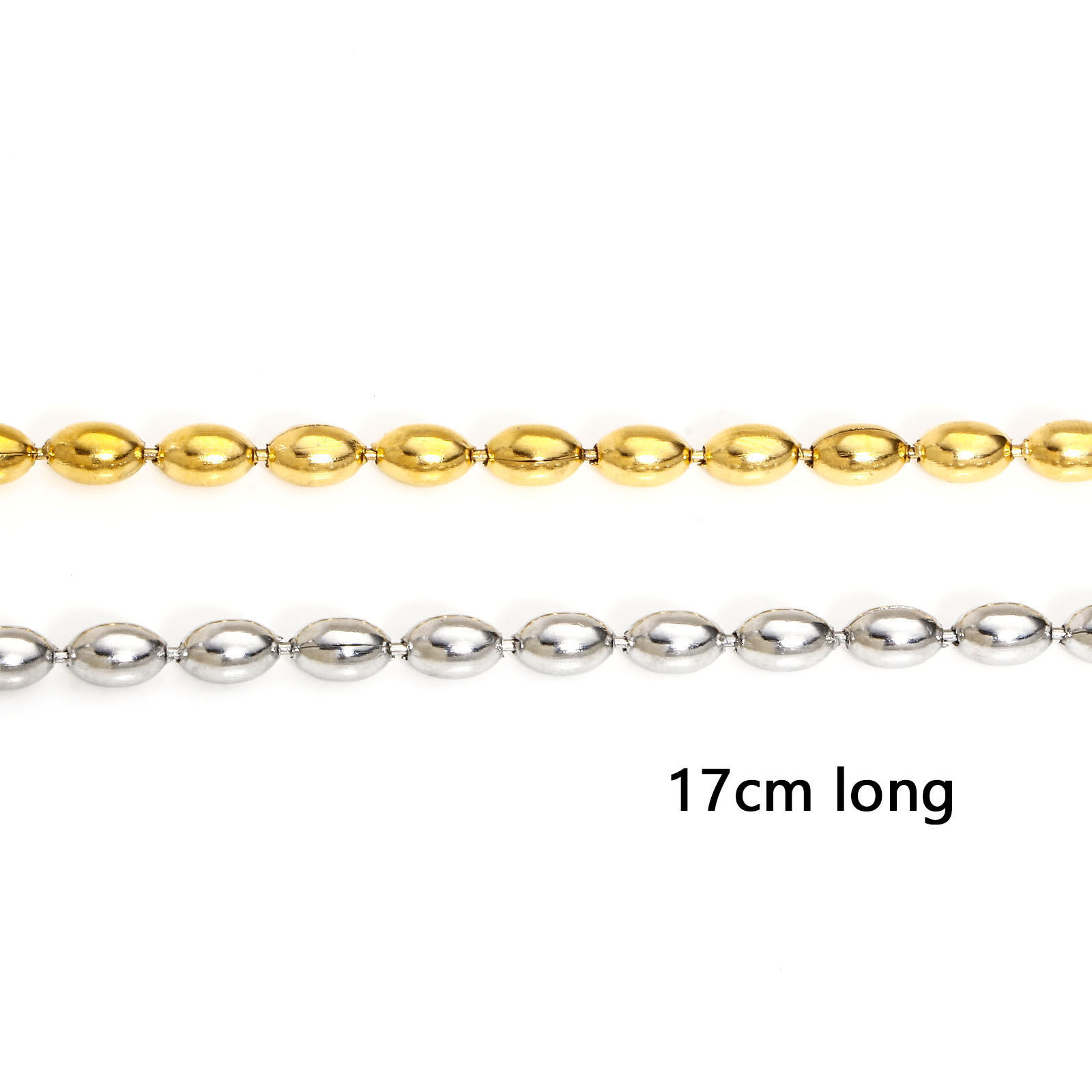 Bild von 304 Edelstahl Kugelkette Kette Armband 17cm lang, 1 Strang