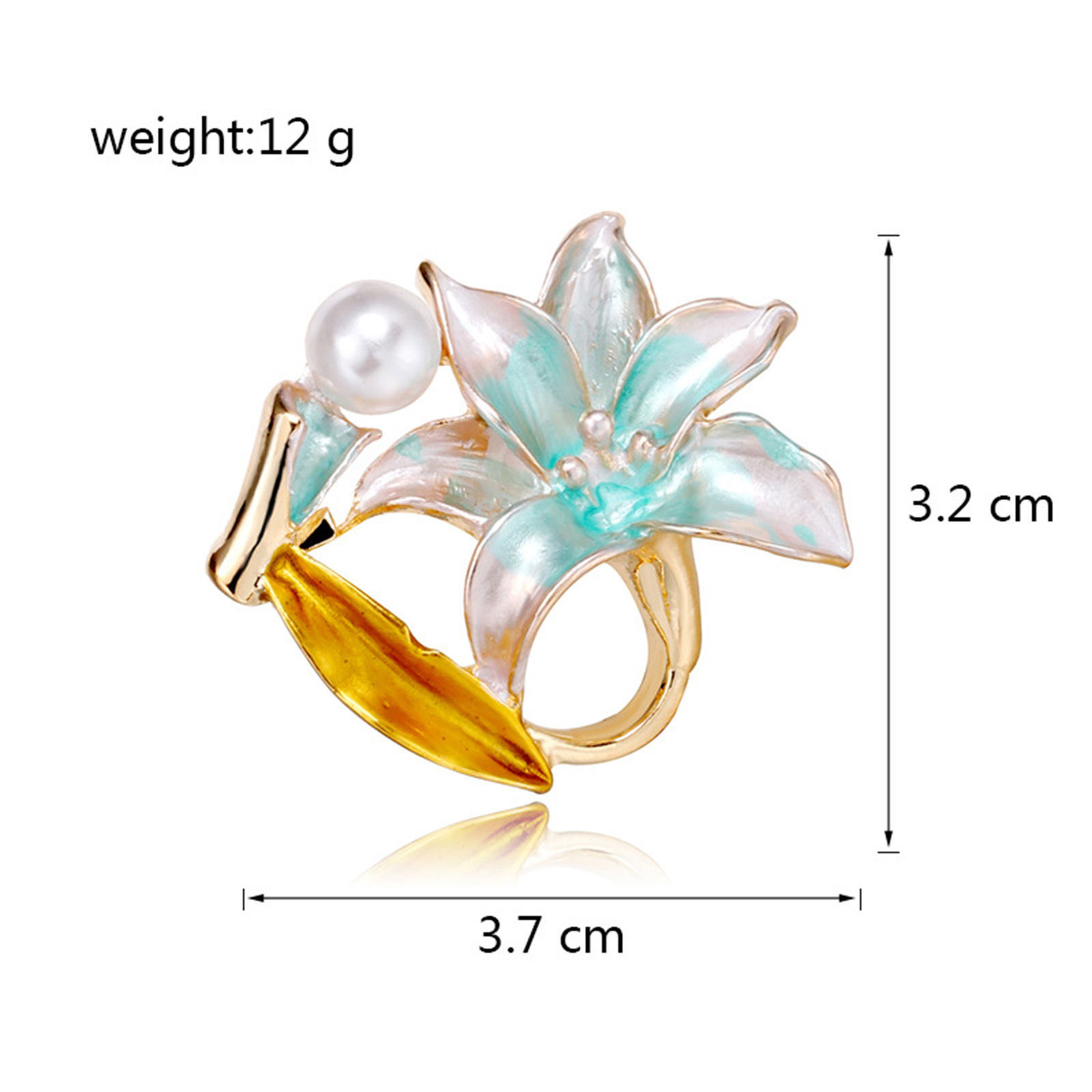 Picture of Ethnic Pin Brooches Lilium Gold Plated Enamel