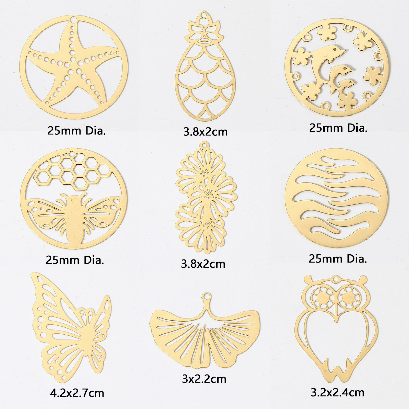 Picture of Iron Based Alloy Filigree Stamping Pendants Multicolor Hollow