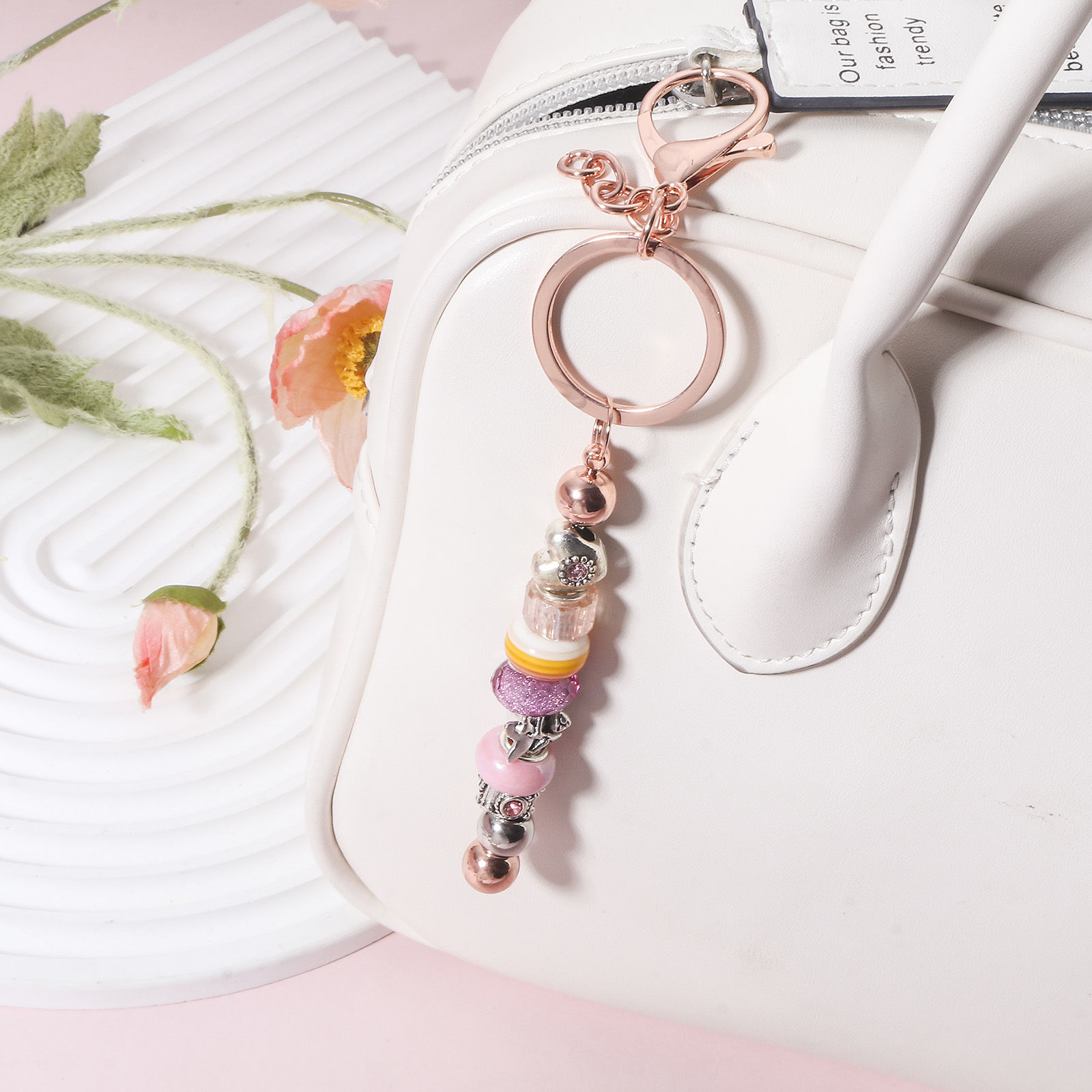 Picture of Zinc Based Alloy & Iron Based Alloy Beadable Keychain & Keyring Bars Blanks DIY Craft Accessories Multicolor Can Be Screwed Off 15.2cm x 3cm