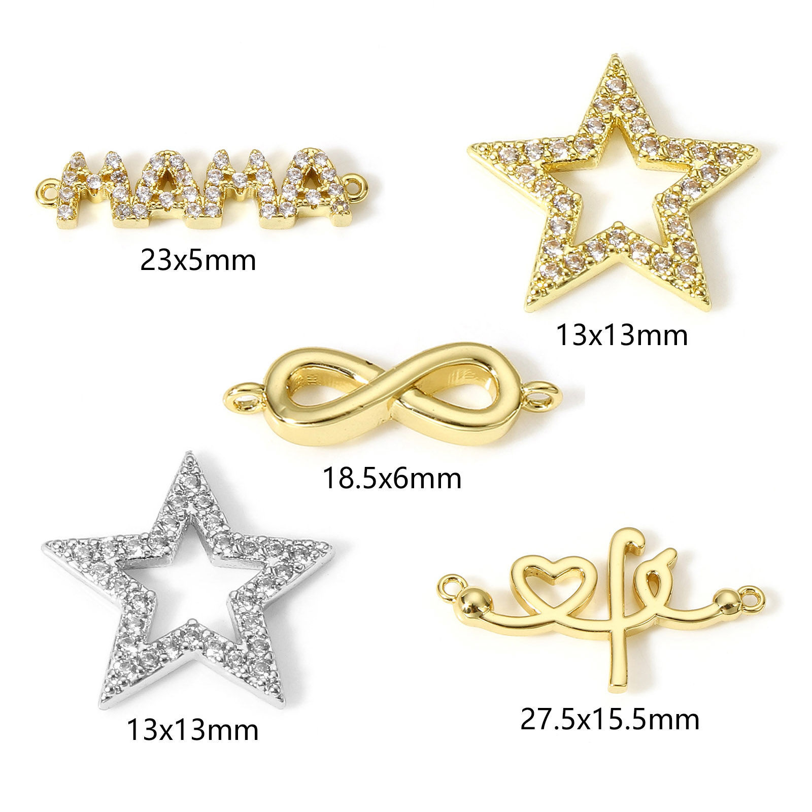 Picture of Brass Connectors Charms Pendants Real Gold Plated