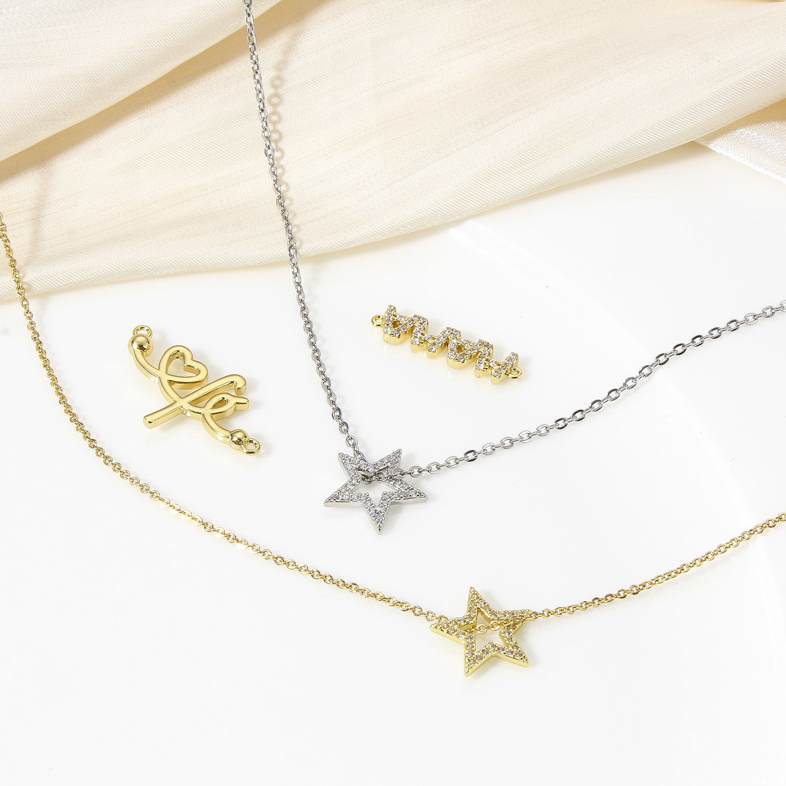 Picture of Brass Connectors Charms Pendants Real Gold Plated