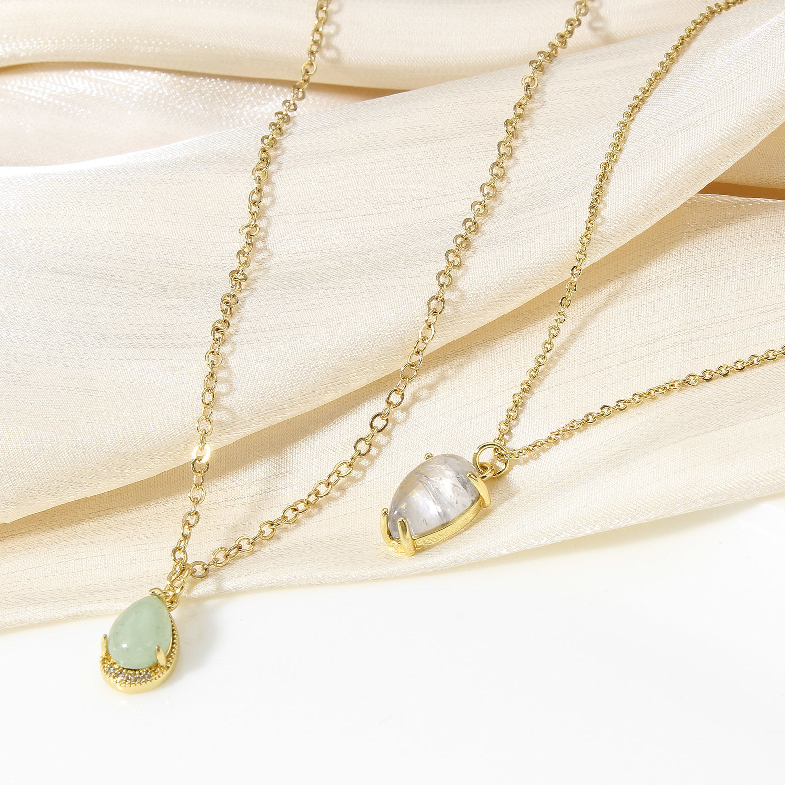 Picture of Brass Charms 18K Real Gold Plated Imitation Gemstones