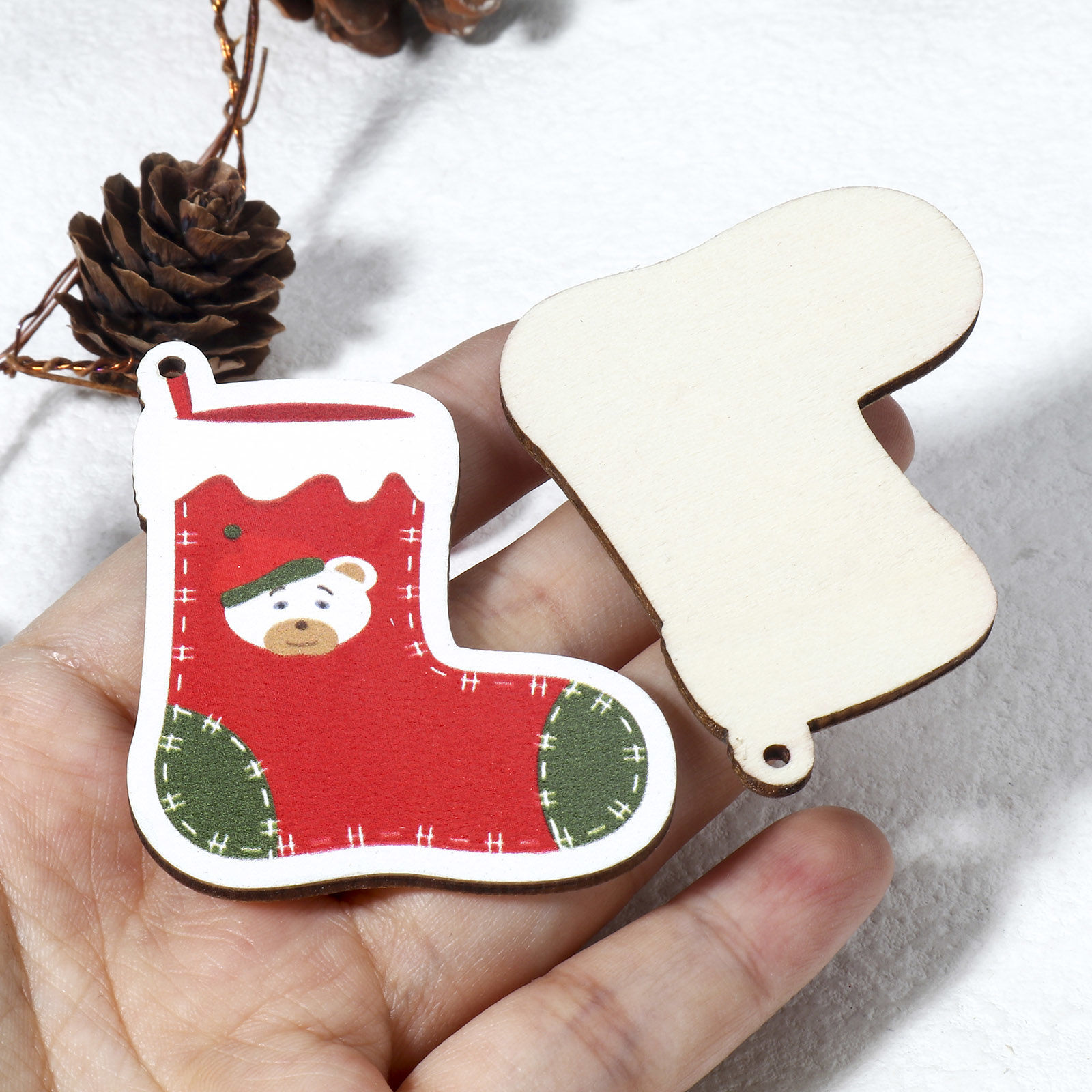Imagen de 10 Unidades Madera Navidad Colgantes Multicolor