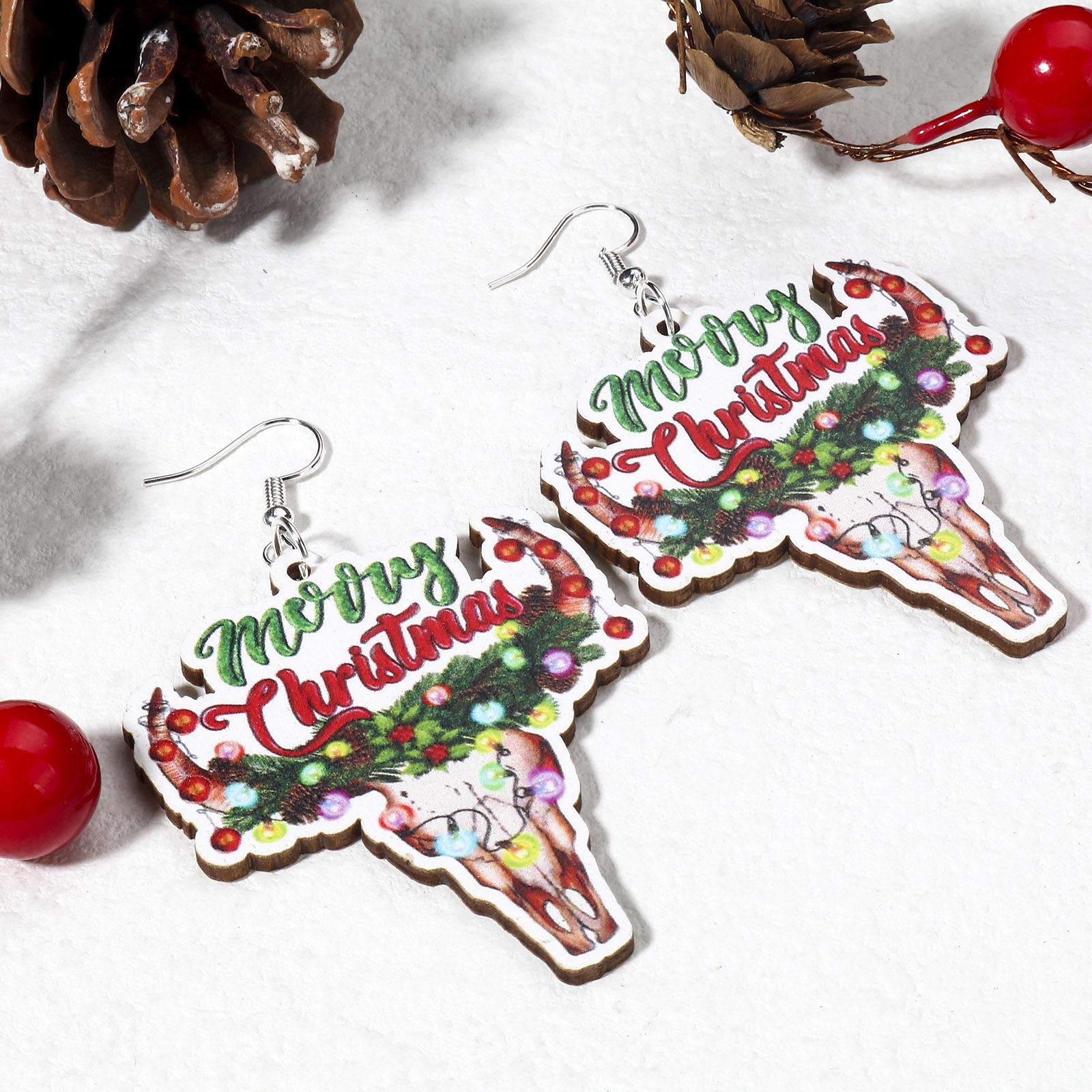 Imagen de 10 Unidades Madera Navidad Colgantes Multicolor