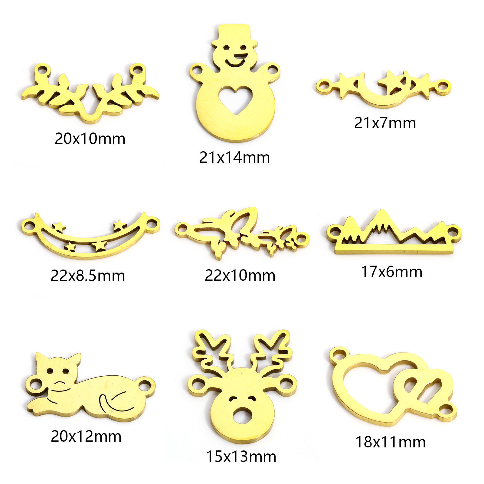 Picture of 304 Stainless Steel Connectors Charms Pendants Gold Plated