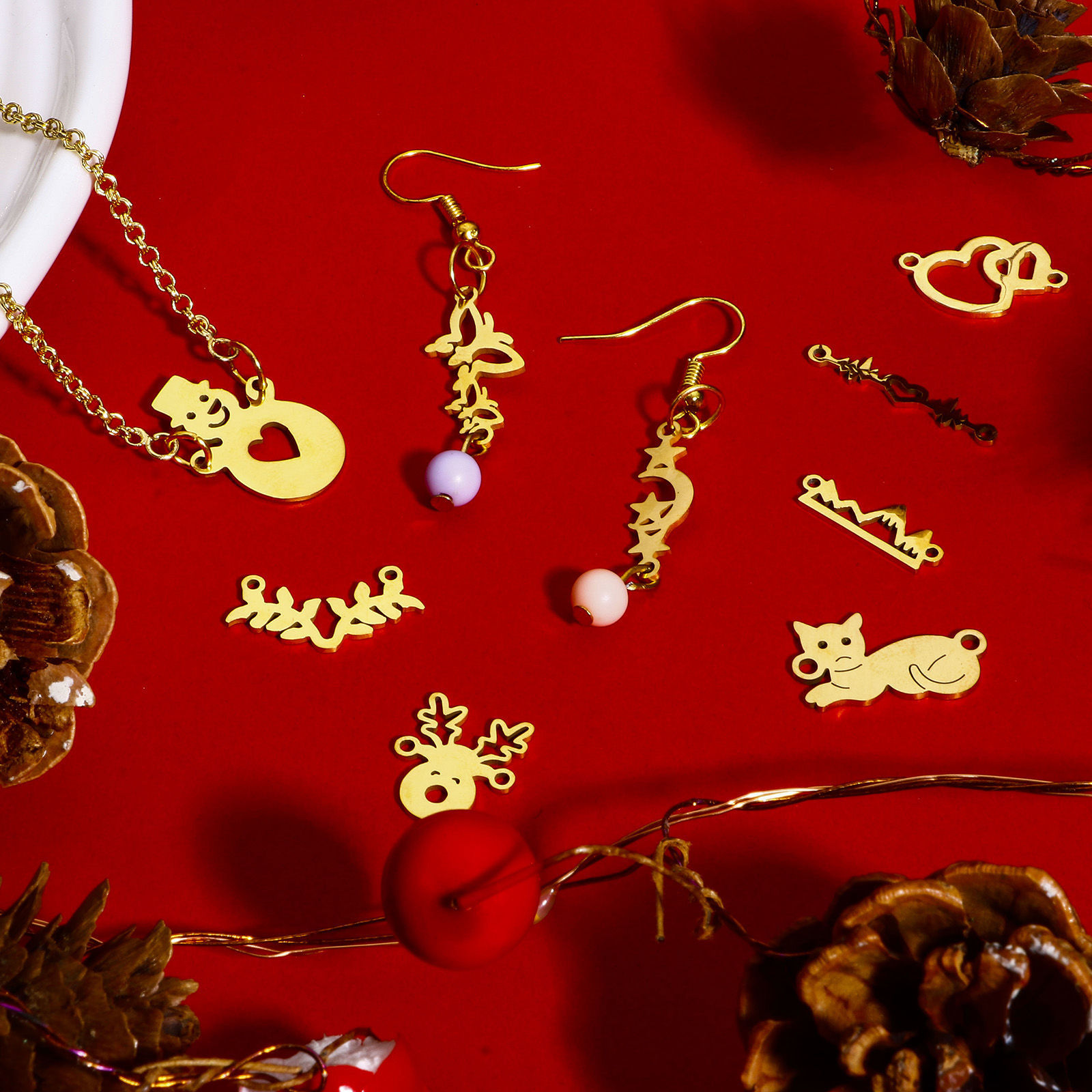 Picture of 304 Stainless Steel Connectors Charms Pendants Gold Plated