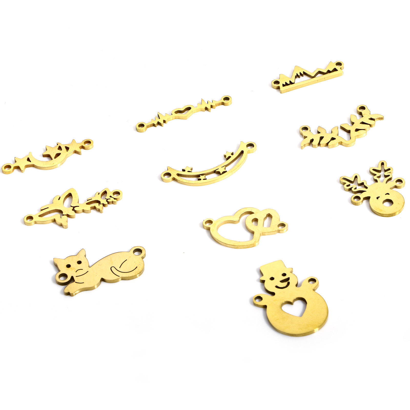 Picture of 304 Stainless Steel Connectors Charms Pendants Gold Plated